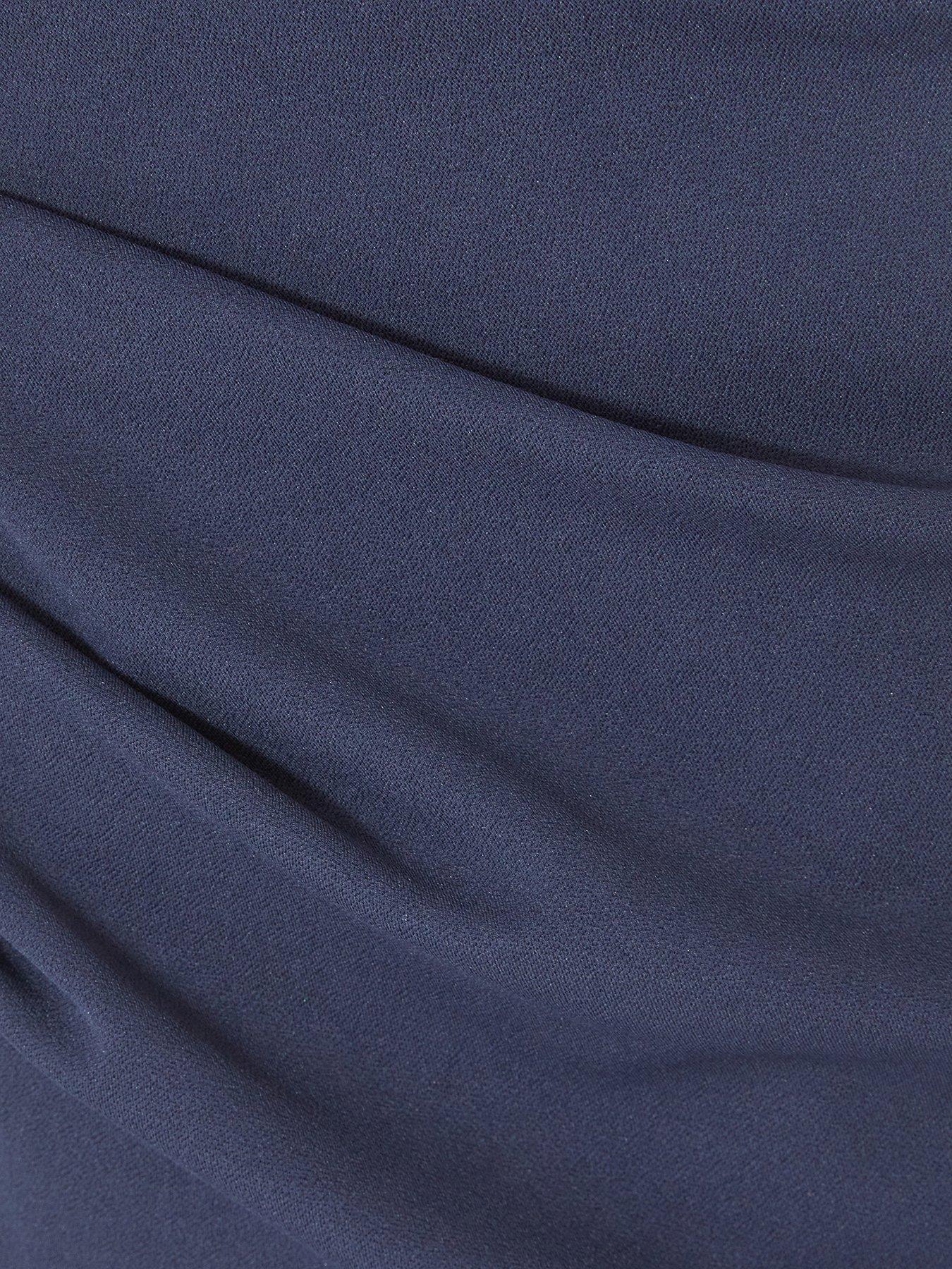 Image 6 of 6 of Quiz Navy Diamante Bow Maxi Dress