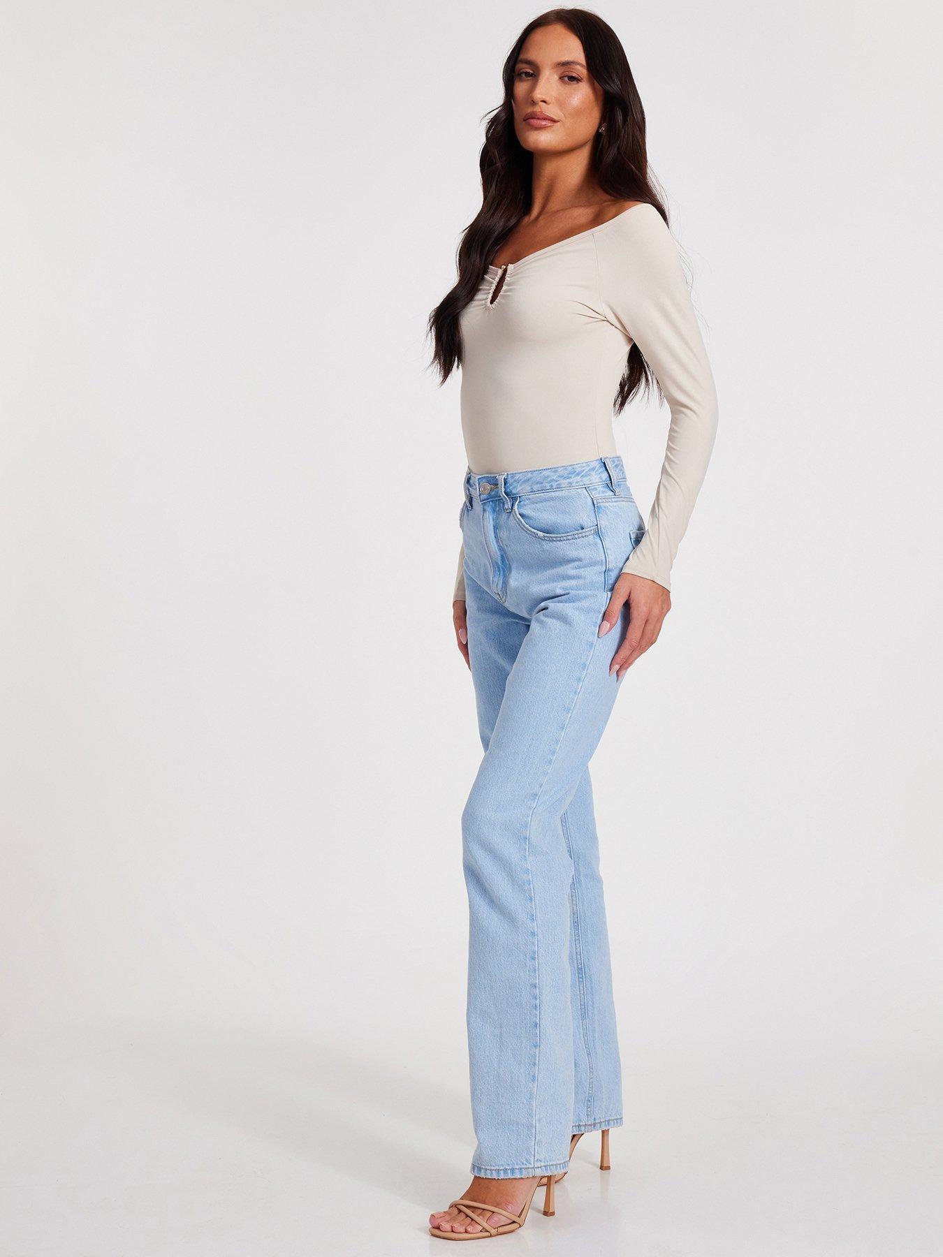 Image 3 of 6 of Quiz Cream Bardot Bodysuit