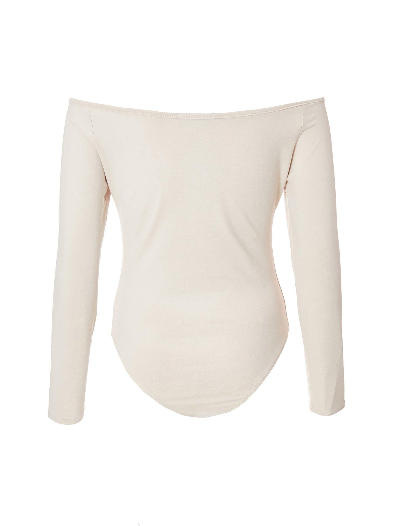 Image 5 of 6 of Quiz Cream Bardot Bodysuit