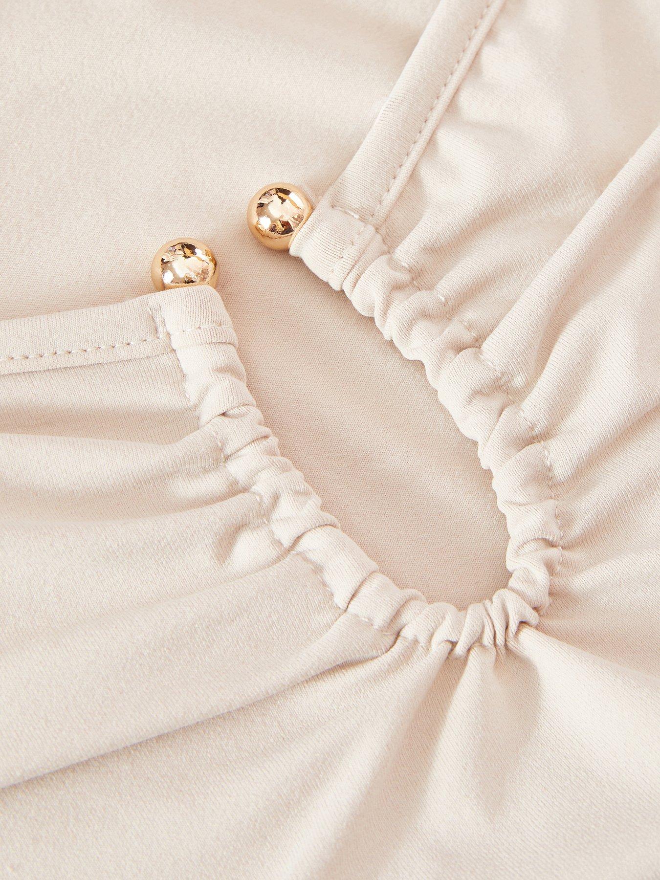 Image 6 of 6 of Quiz Cream Bardot Bodysuit