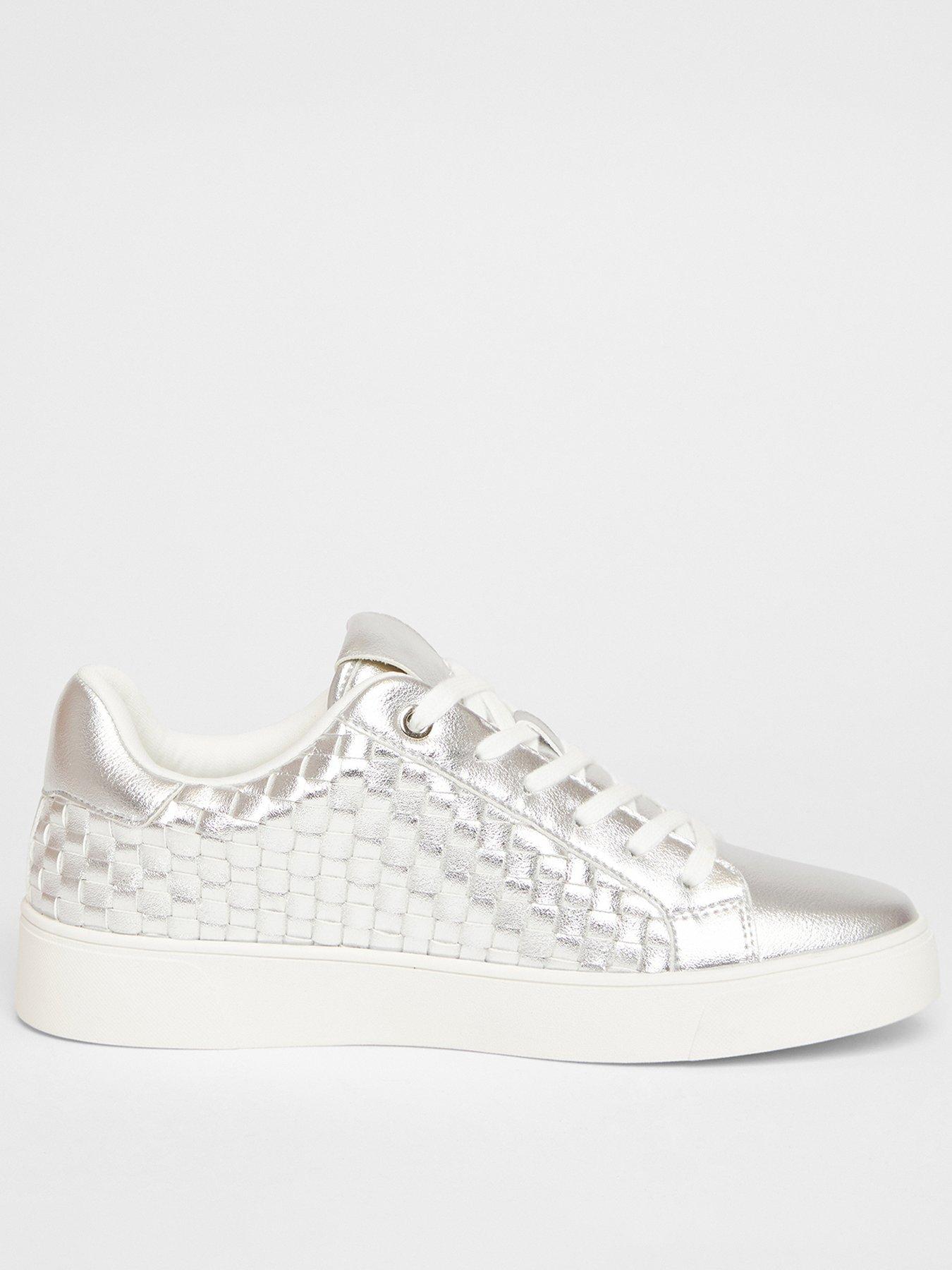 undefined Silver Woven Trainers