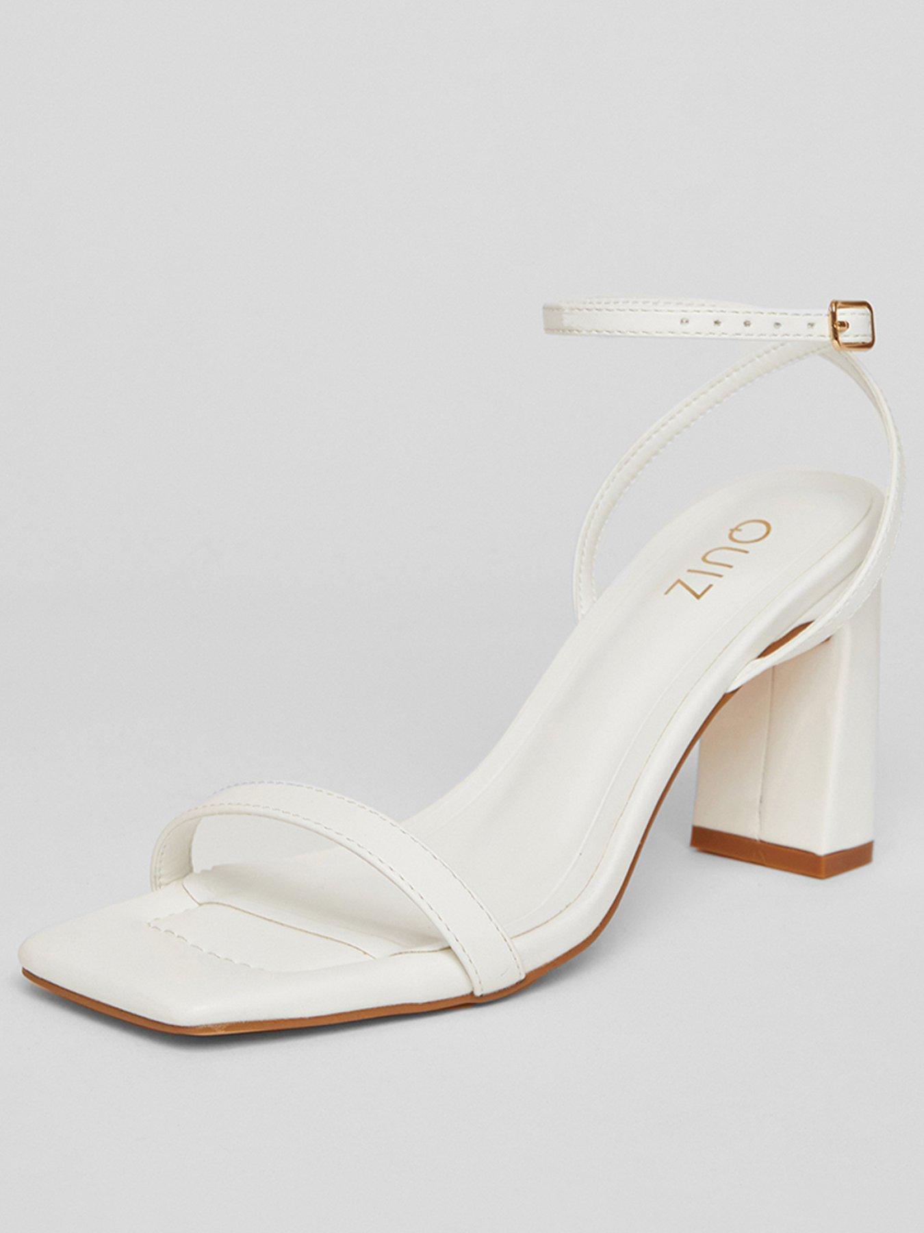 Image 2 of 5 of Quiz White Barely There Block Heels
