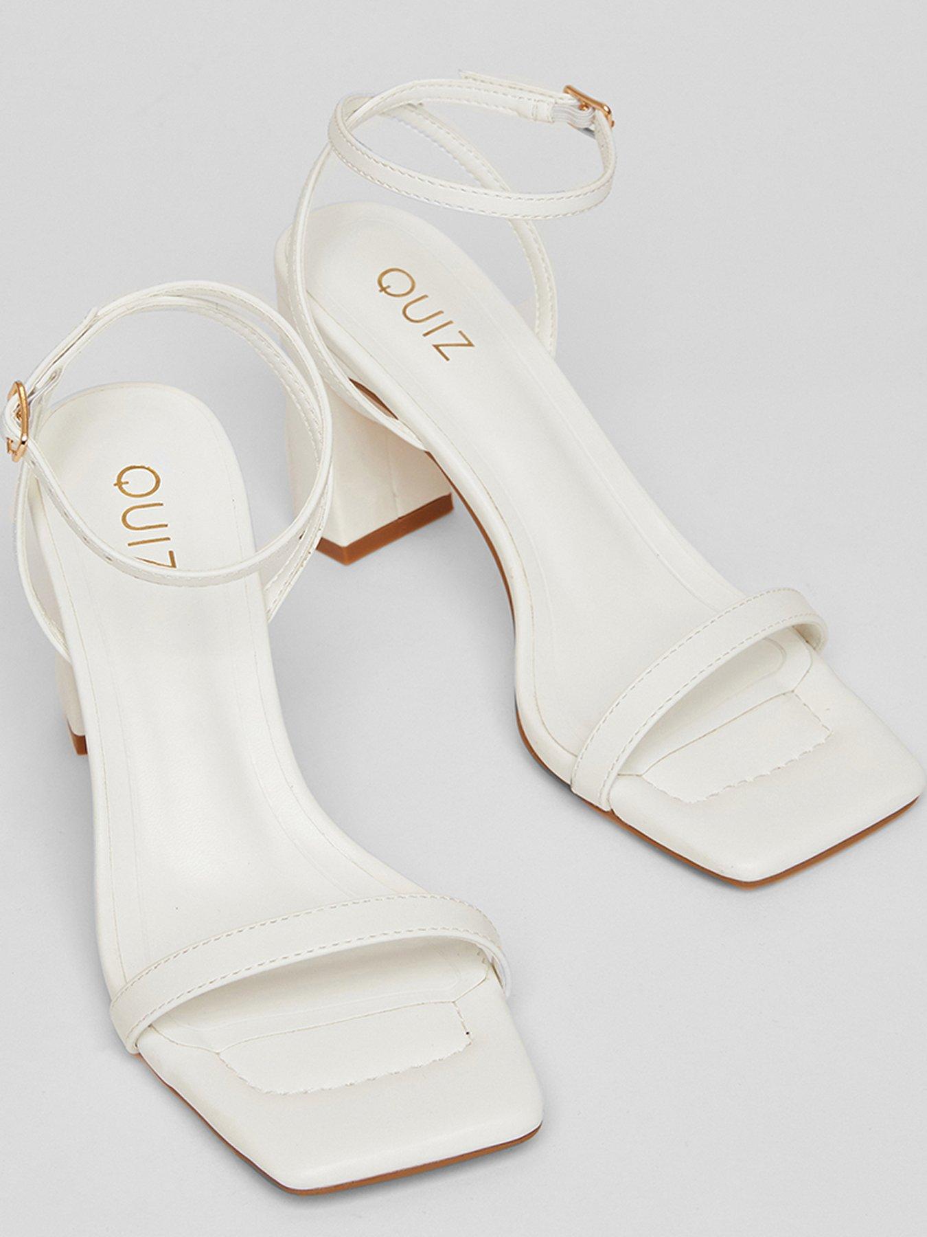 Image 3 of 5 of Quiz White Barely There Block Heels