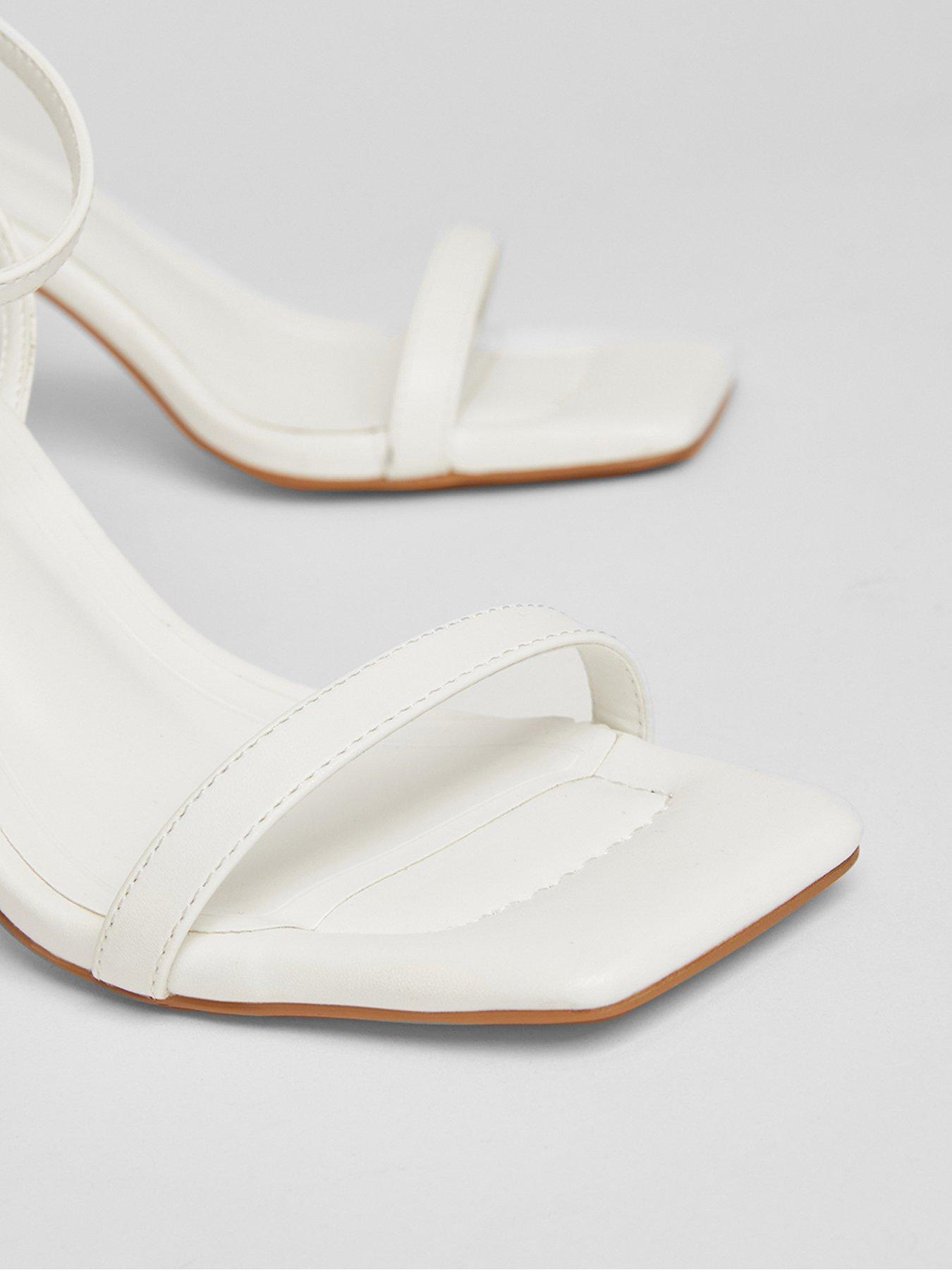 Image 4 of 5 of Quiz White Barely There Block Heels