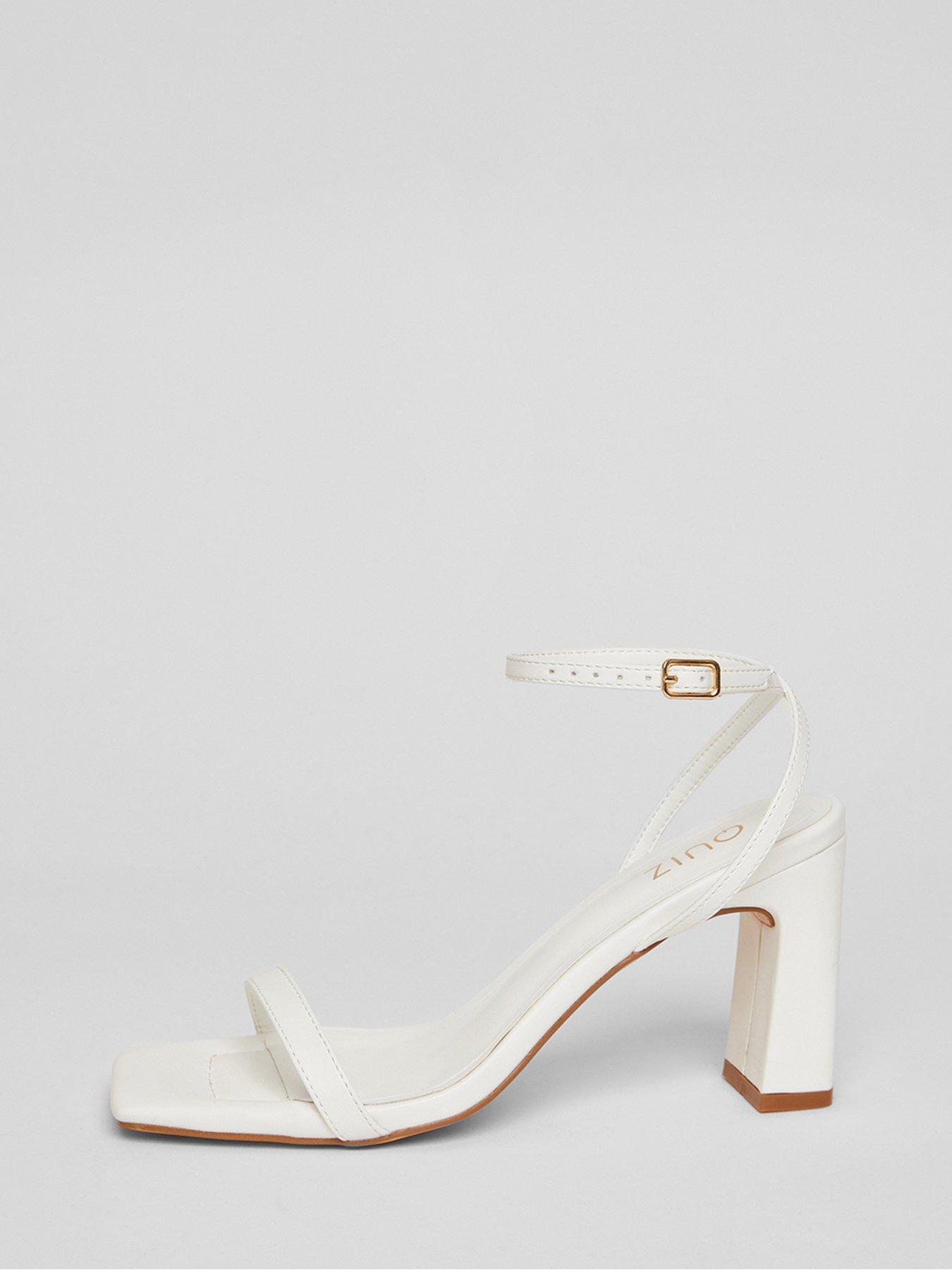 Image 5 of 5 of Quiz White Barely There Block Heels