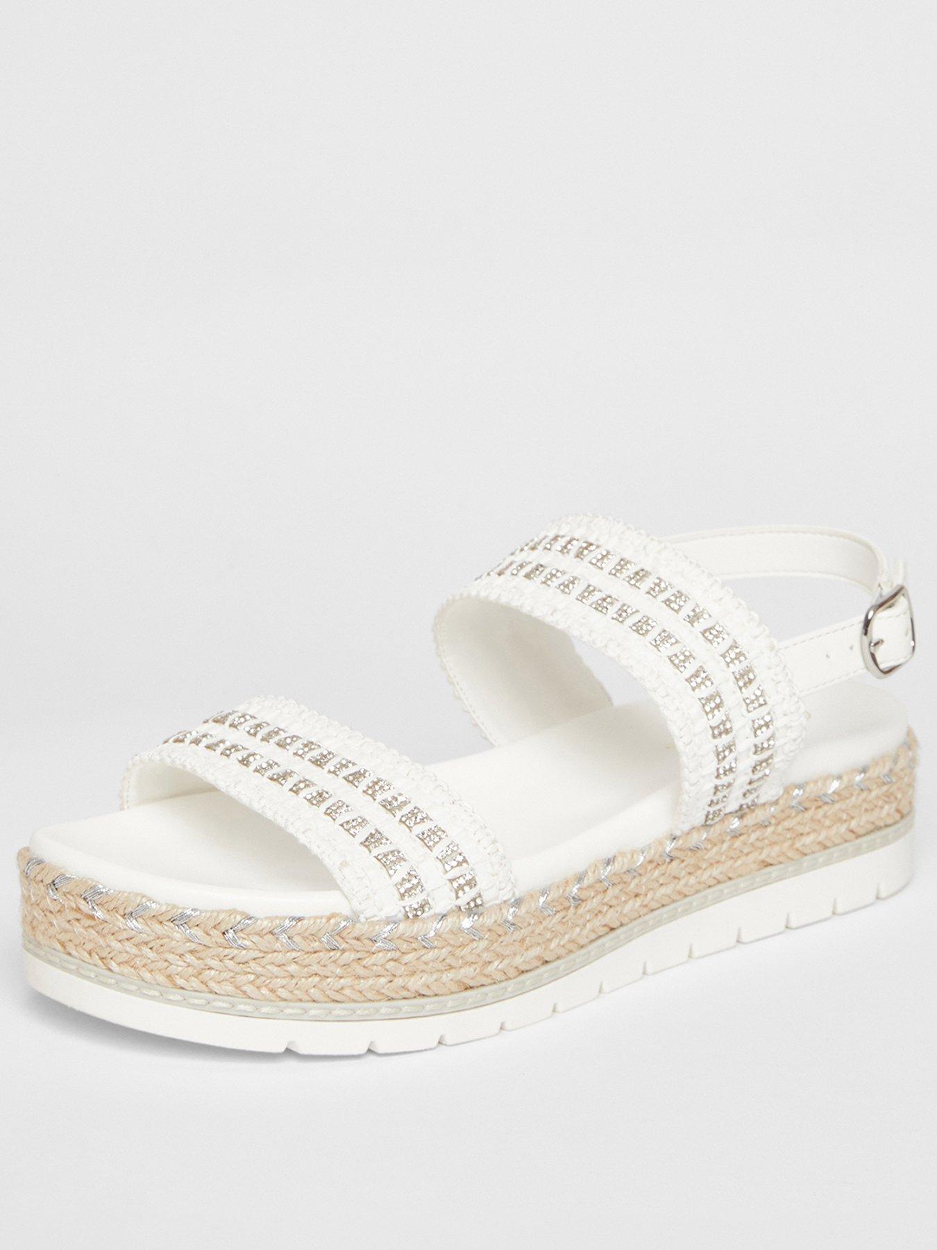 Diamante White Low Wedge Sandals Uk Kingdom Gold, Diamante-Strap