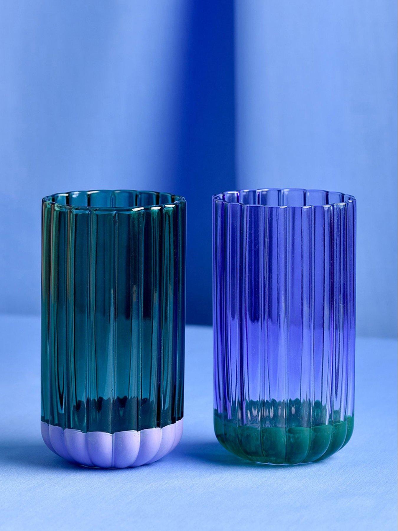 Image 1 of 2 of Hestia Raspberry Blossom Set of 2 Tumbler Glasses