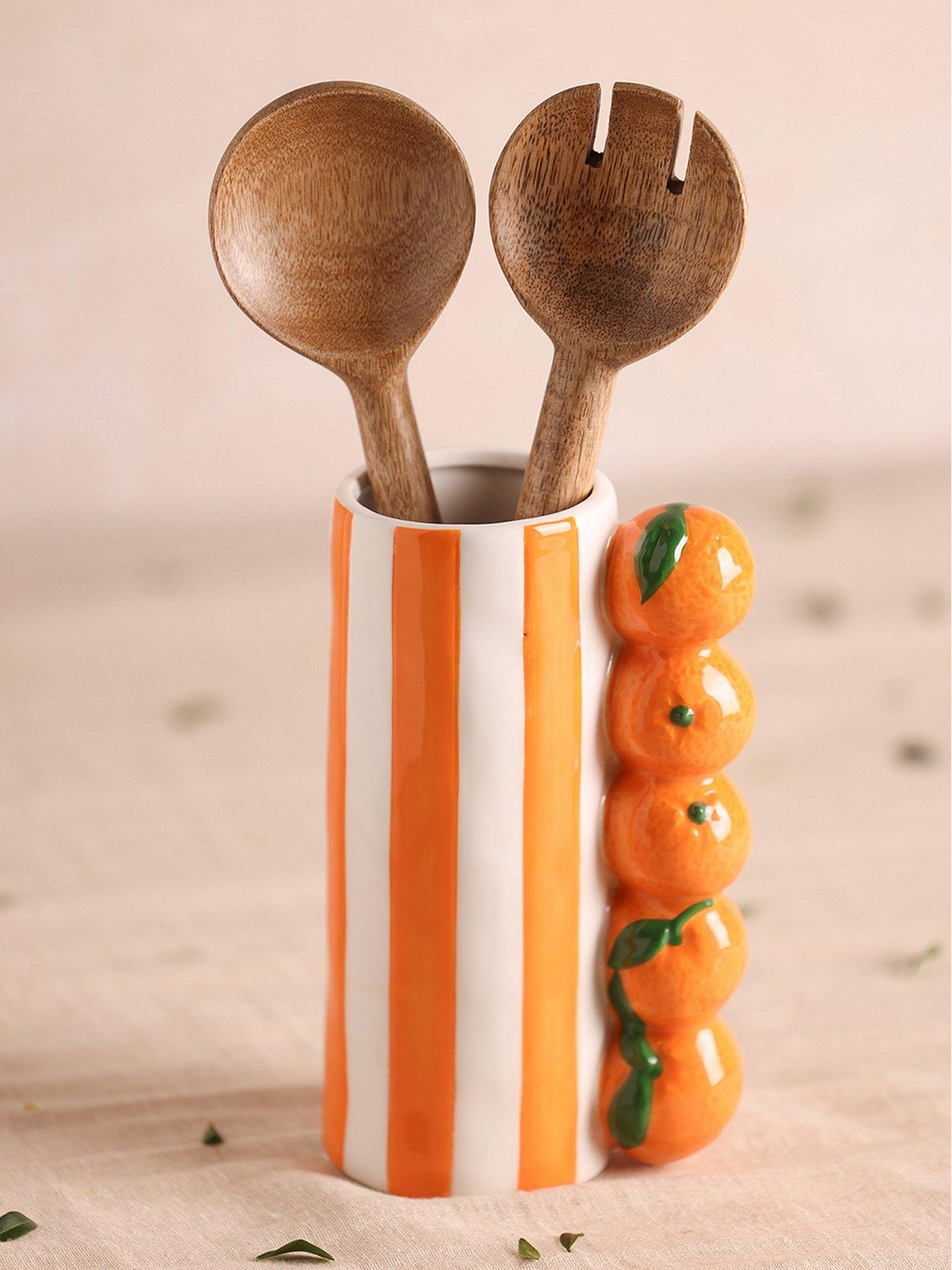 undefined Orange Striped Vase