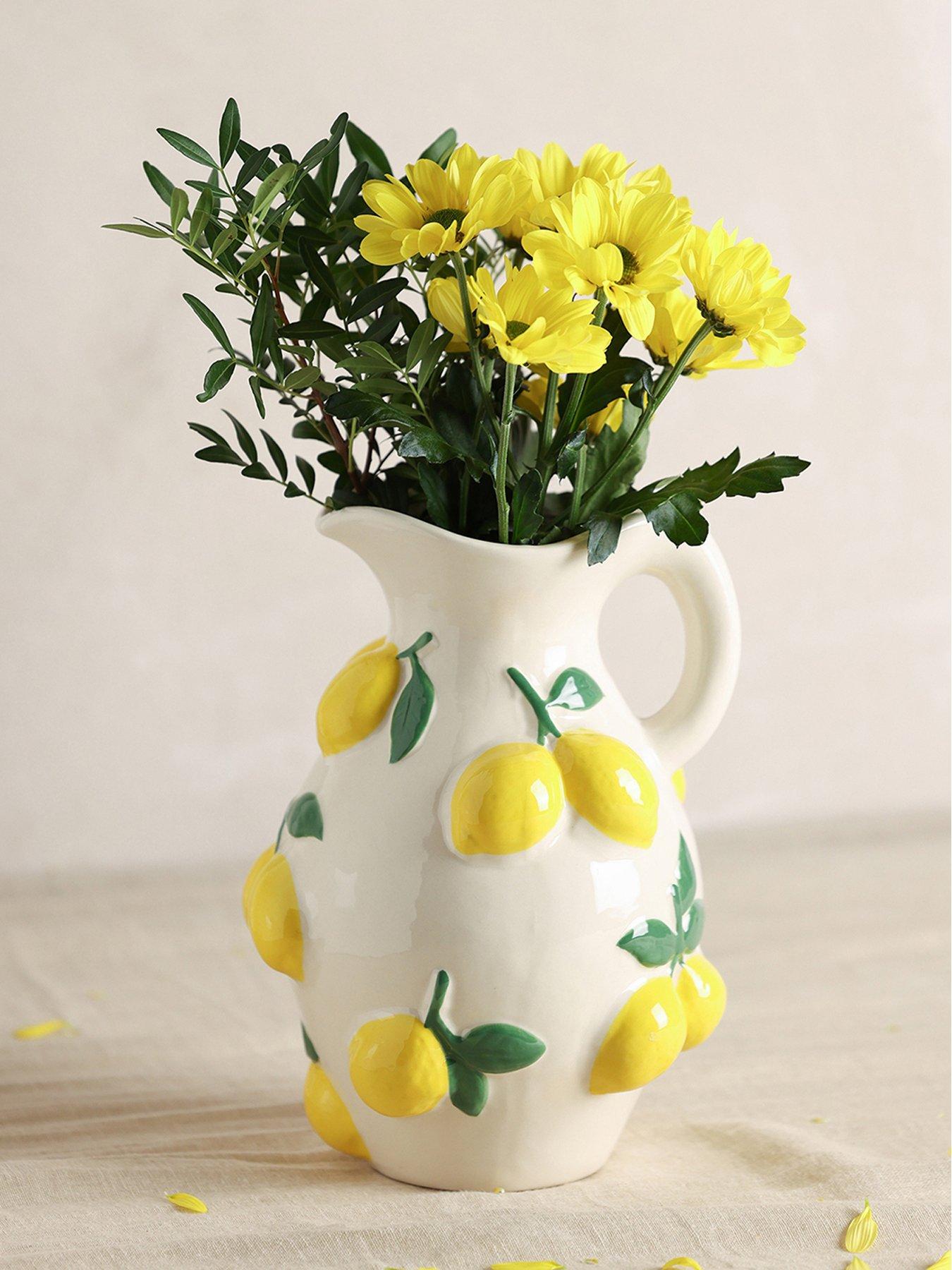 undefined White Jug Vase With Lemons