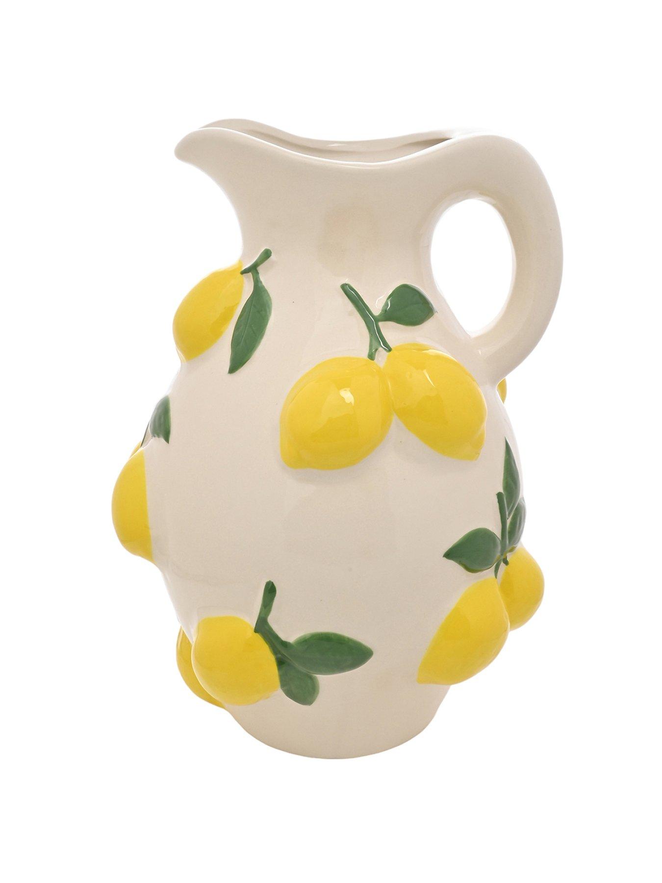 Image 2 of 5 of Hestia White Jug Vase With Lemons