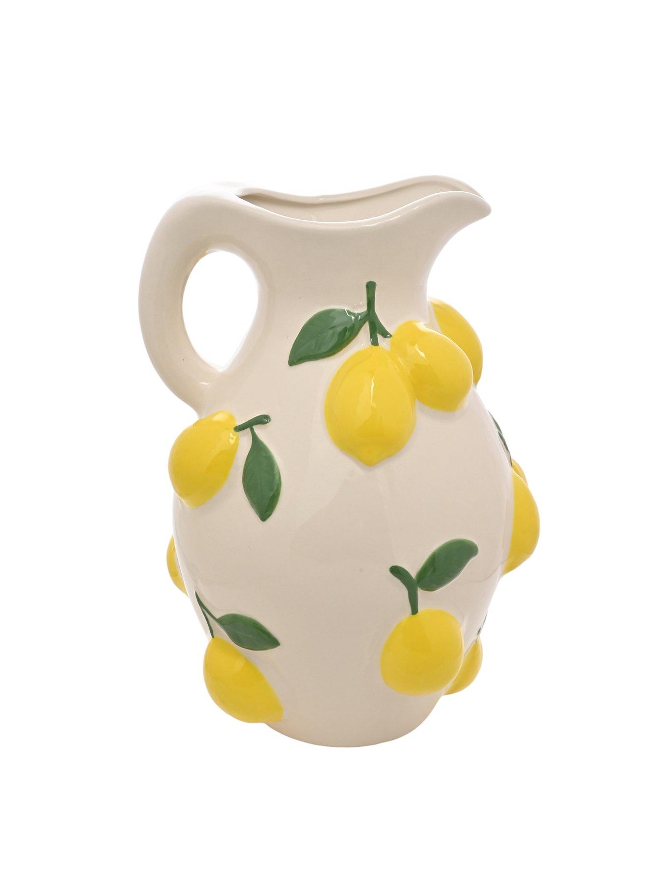 Image 3 of 5 of Hestia White Jug Vase With Lemons