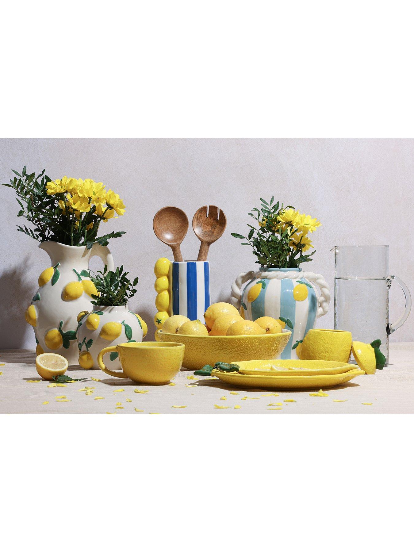 Image 5 of 5 of Hestia White Jug Vase With Lemons