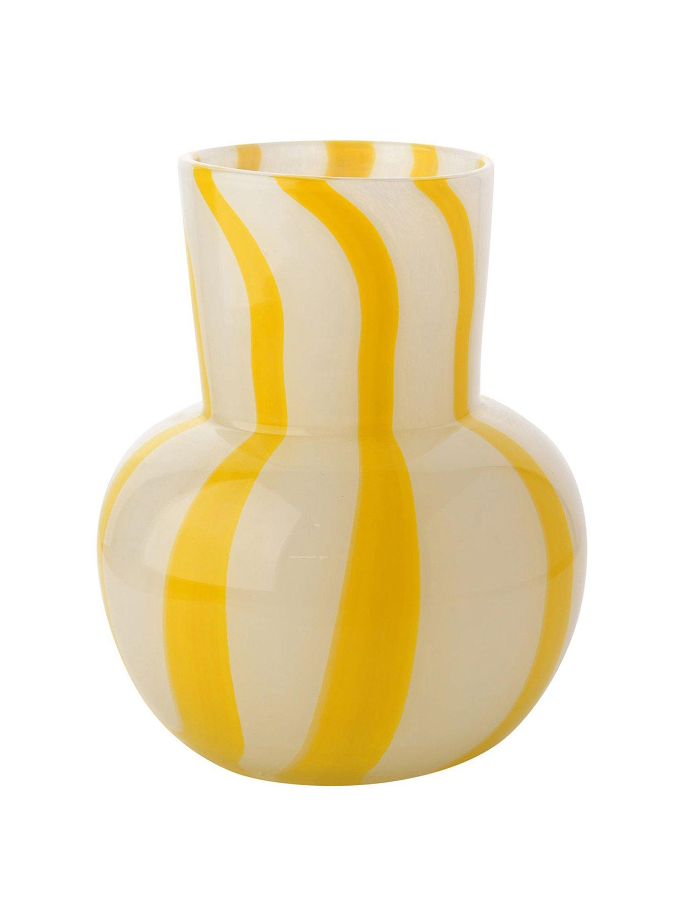 undefined Striped Glass Vase - Yellow