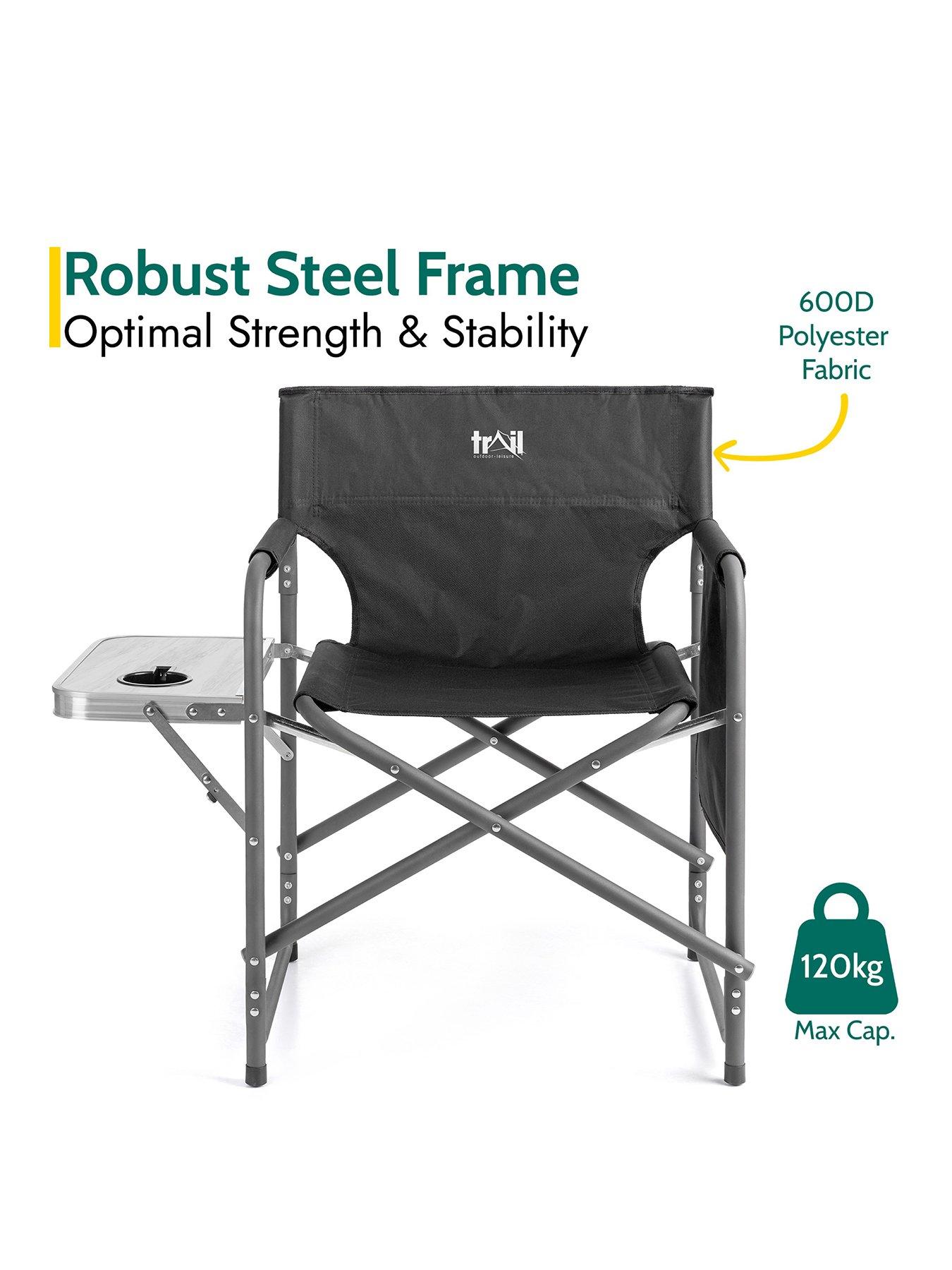 Image 2 of 7 of Trail Folding Directors Chair with Side Table