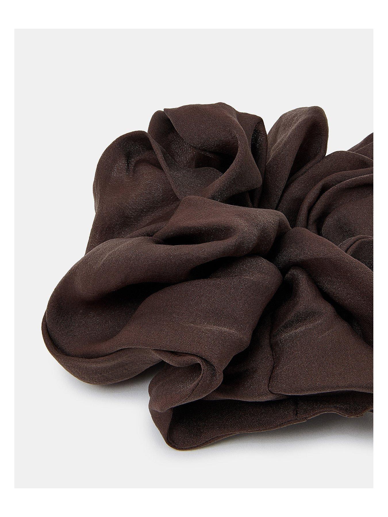 Image 2 of 2 of Accessorize Oversized Ruched Scrunchie - Brown