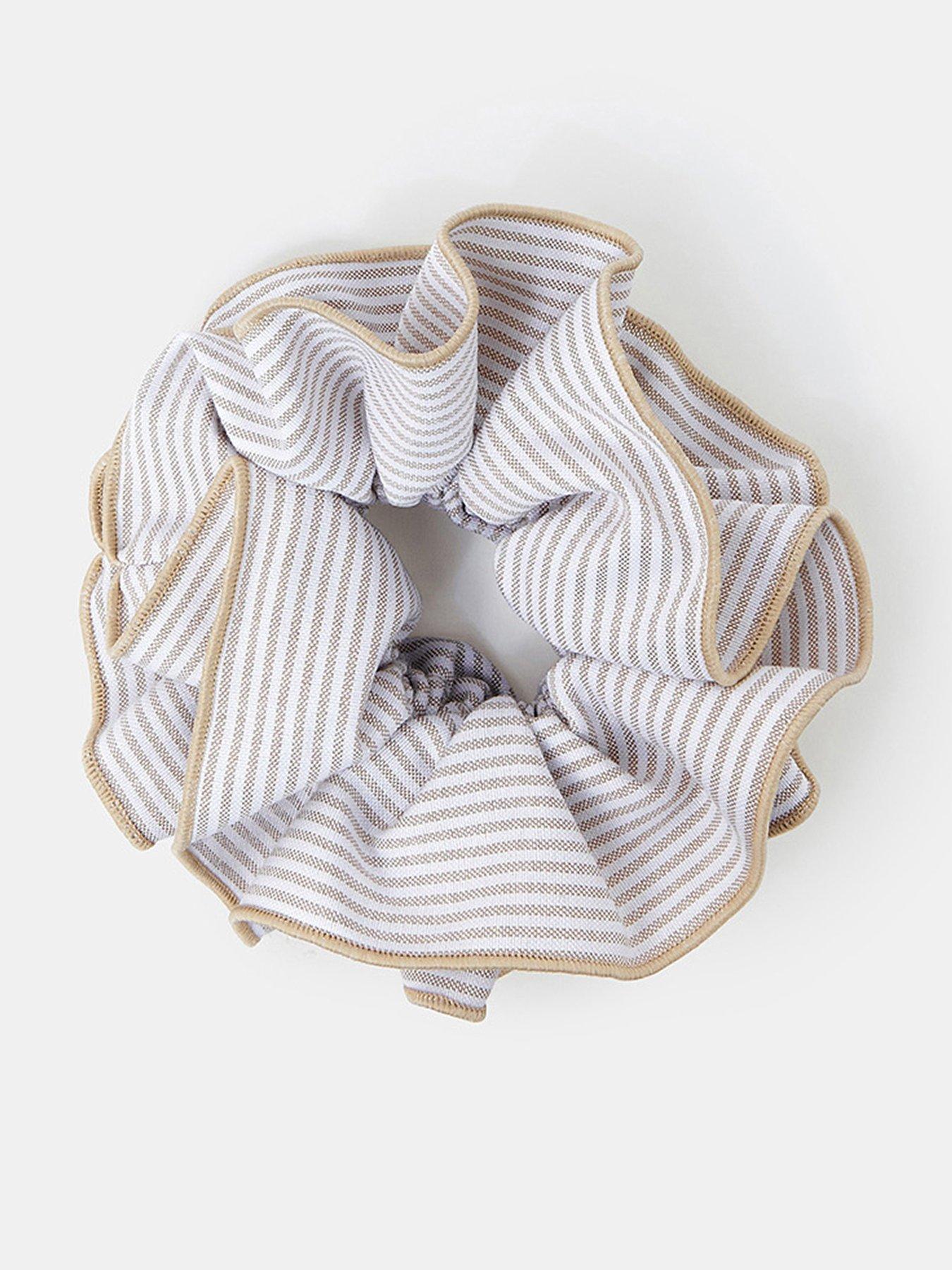 undefined Oversized Stripe Scrunchie - Natural