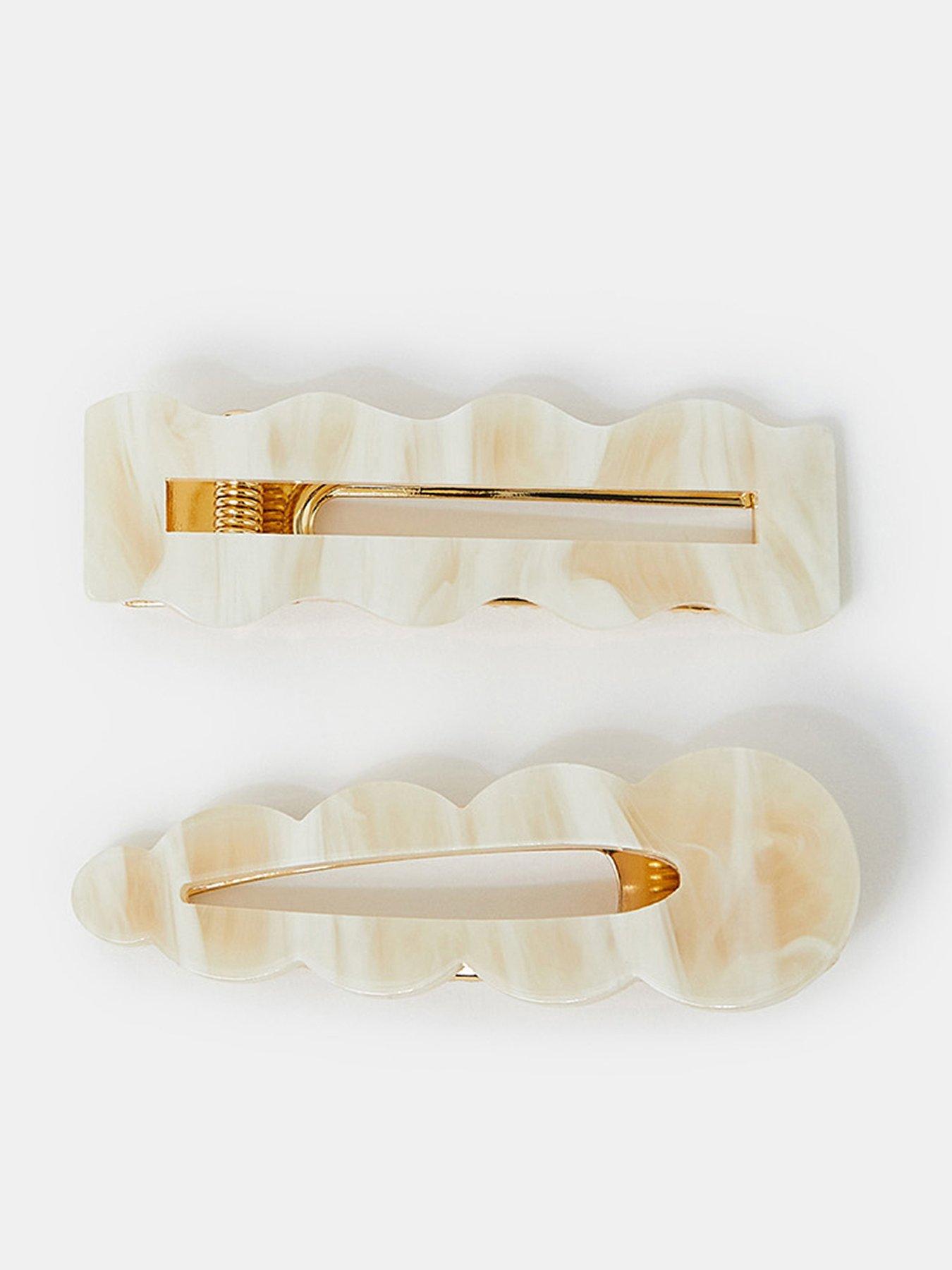 Image of Accessorize 2-Pack Wiggle Resin Hair Clips - Natural