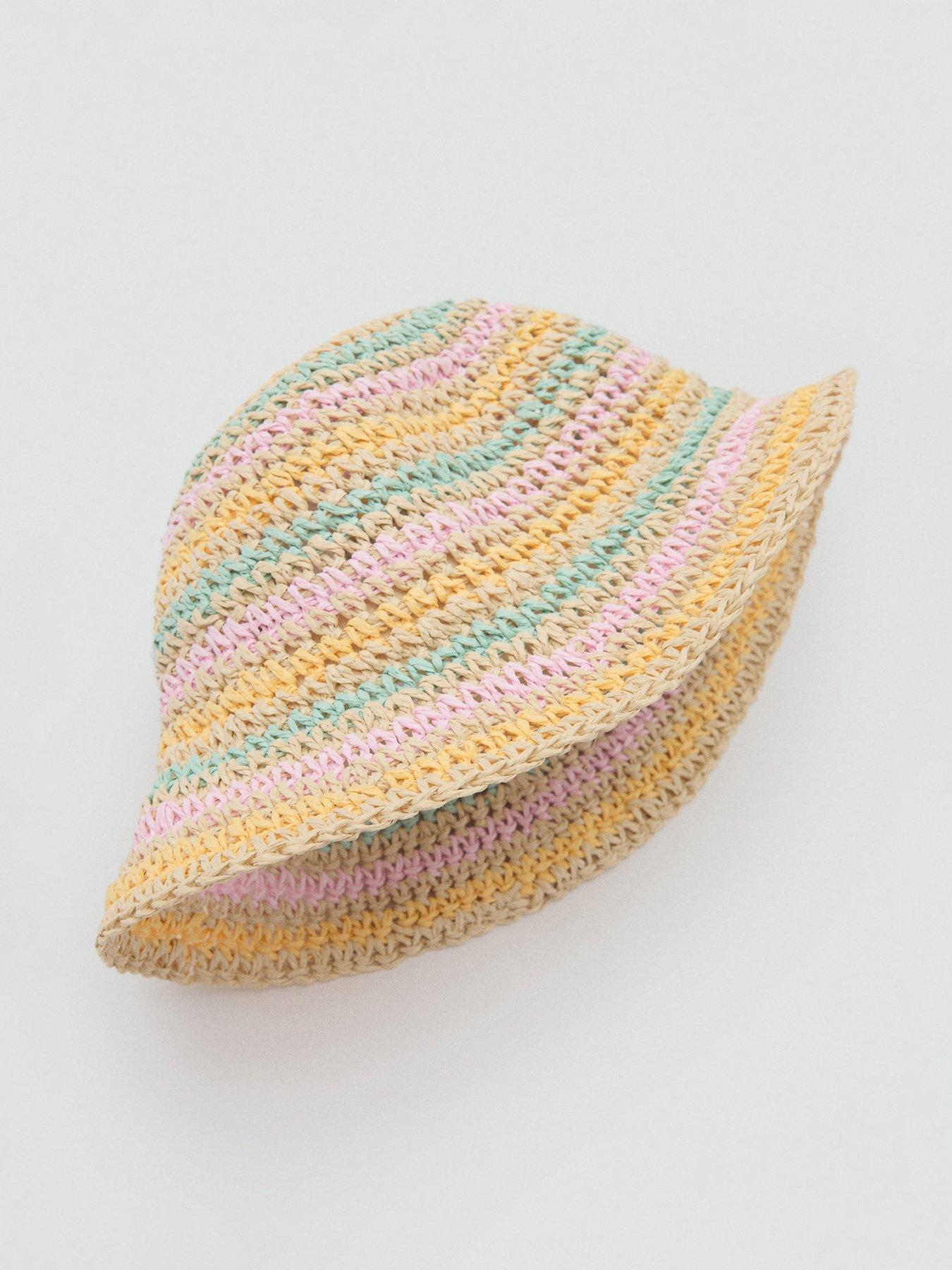 undefined Younger Girls Stripe Straw Hat - Multi