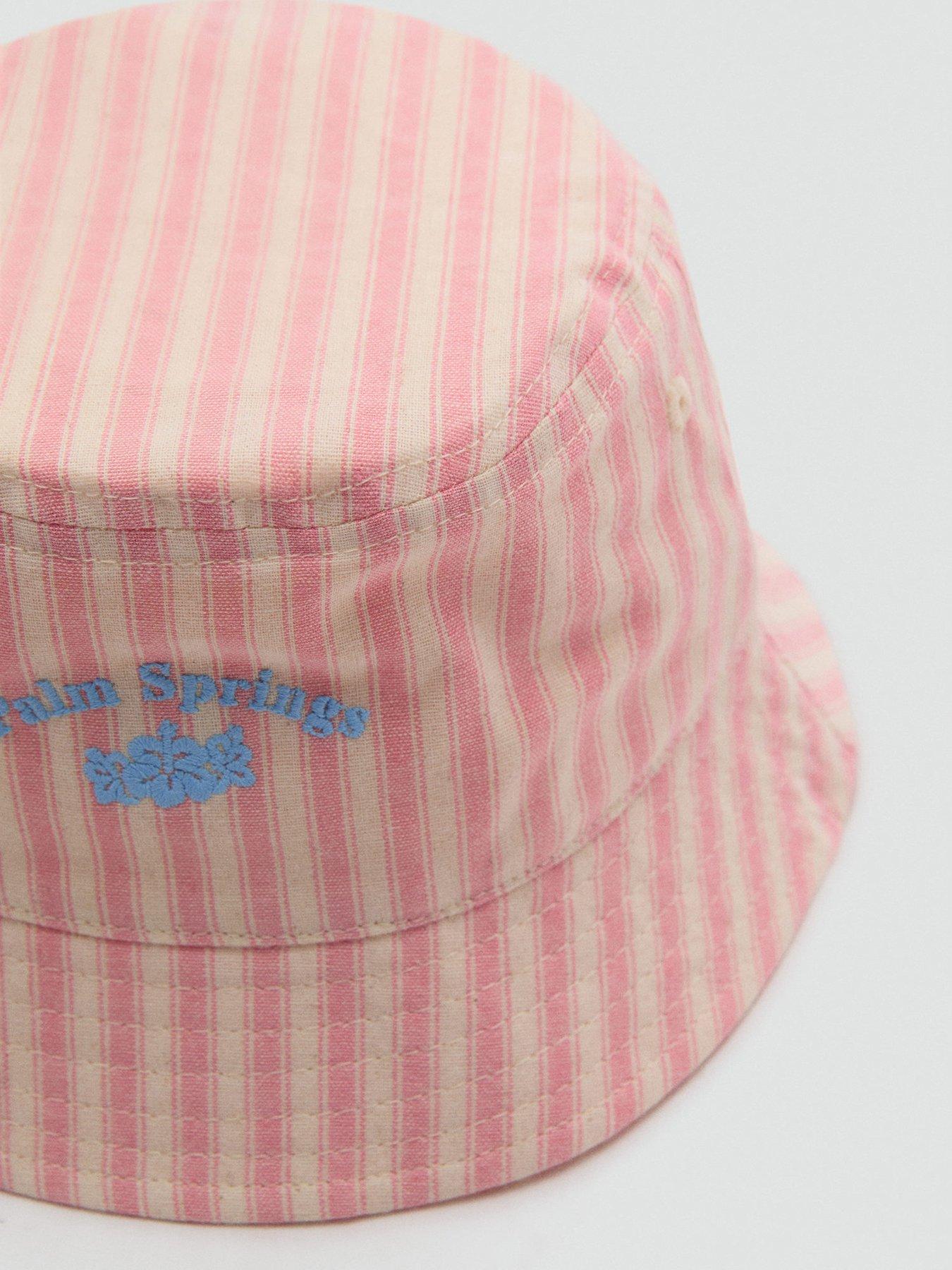 Image 2 of 3 of Mango Younger Girls Candy Stripe Bucket Hat - Pink