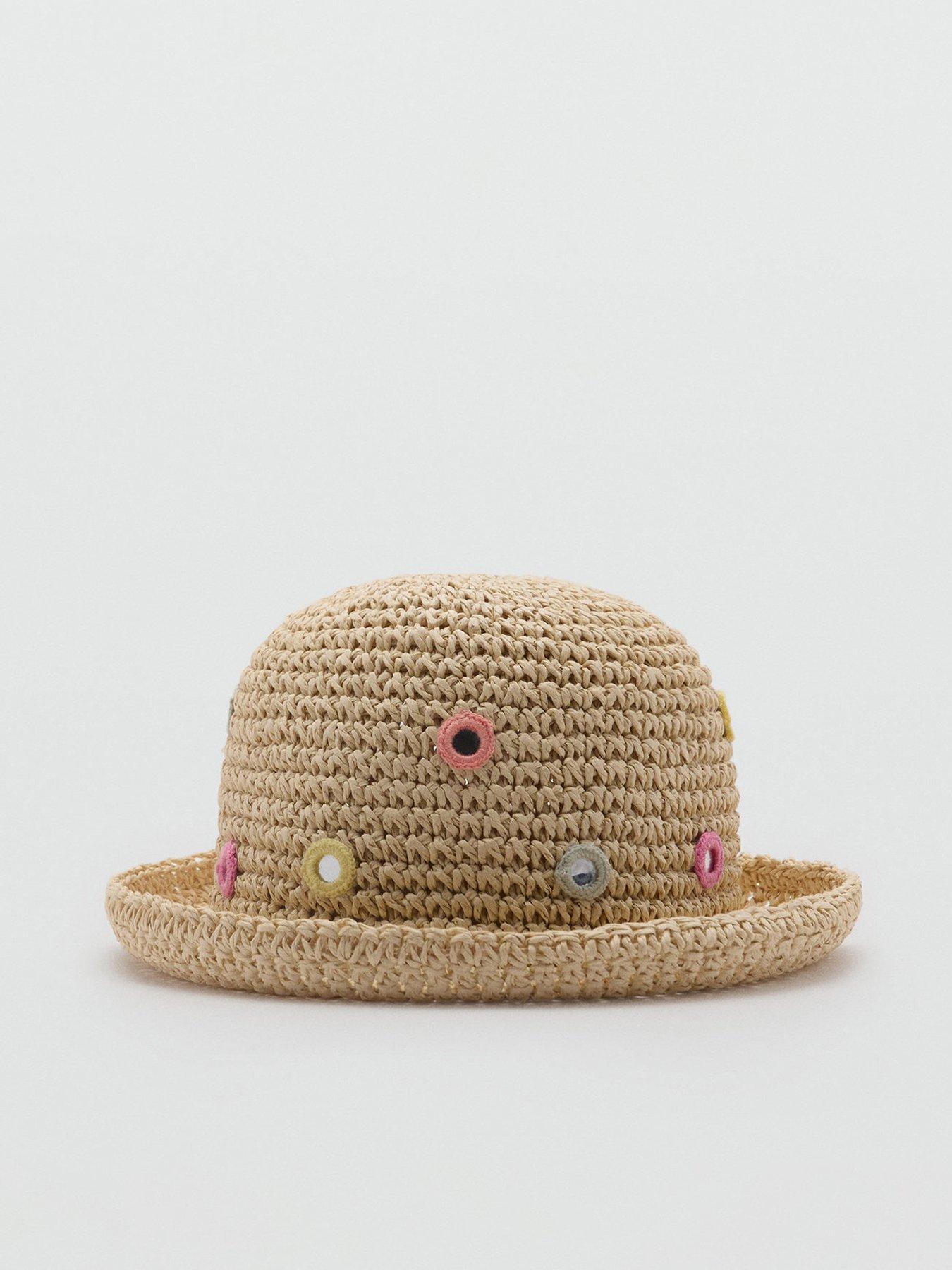 undefined Younger Girls Mirror Straw Hat - Beige