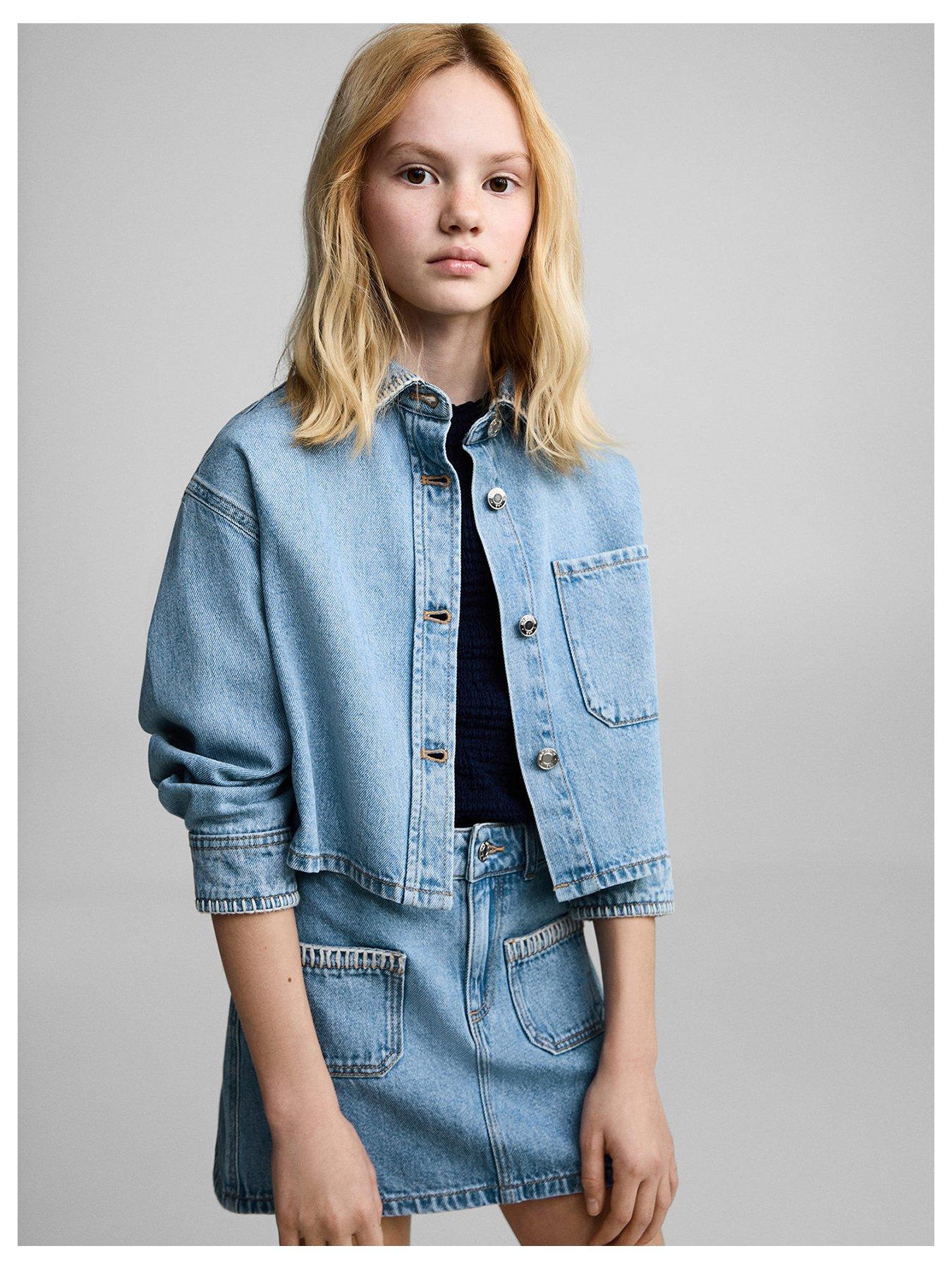 undefined Girls Bruna Co-Ord Denim Skirt - Blue