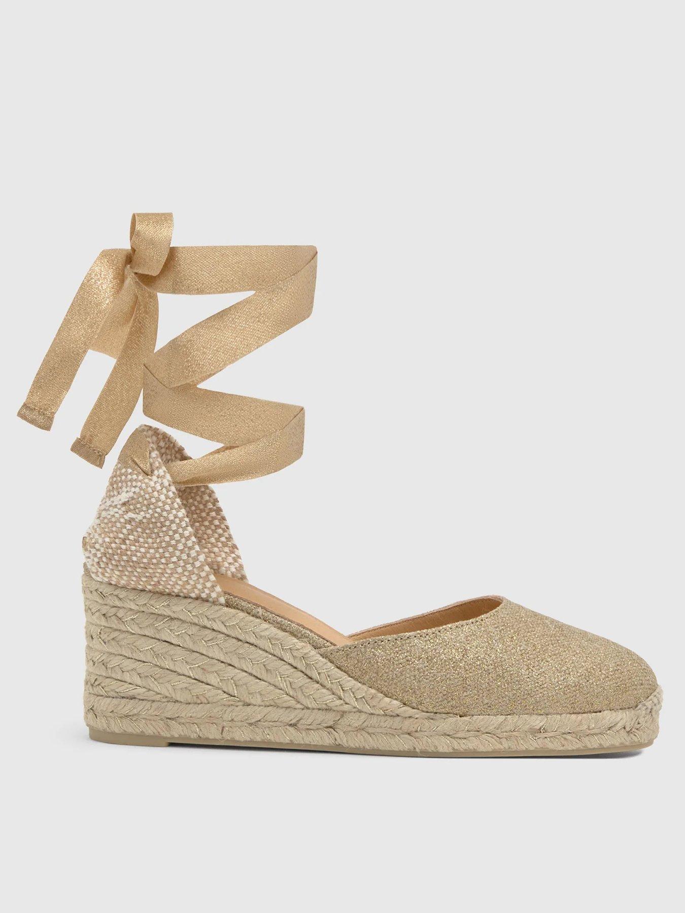 undefined Carina Sparkly Wedge Espadrilles - Gold