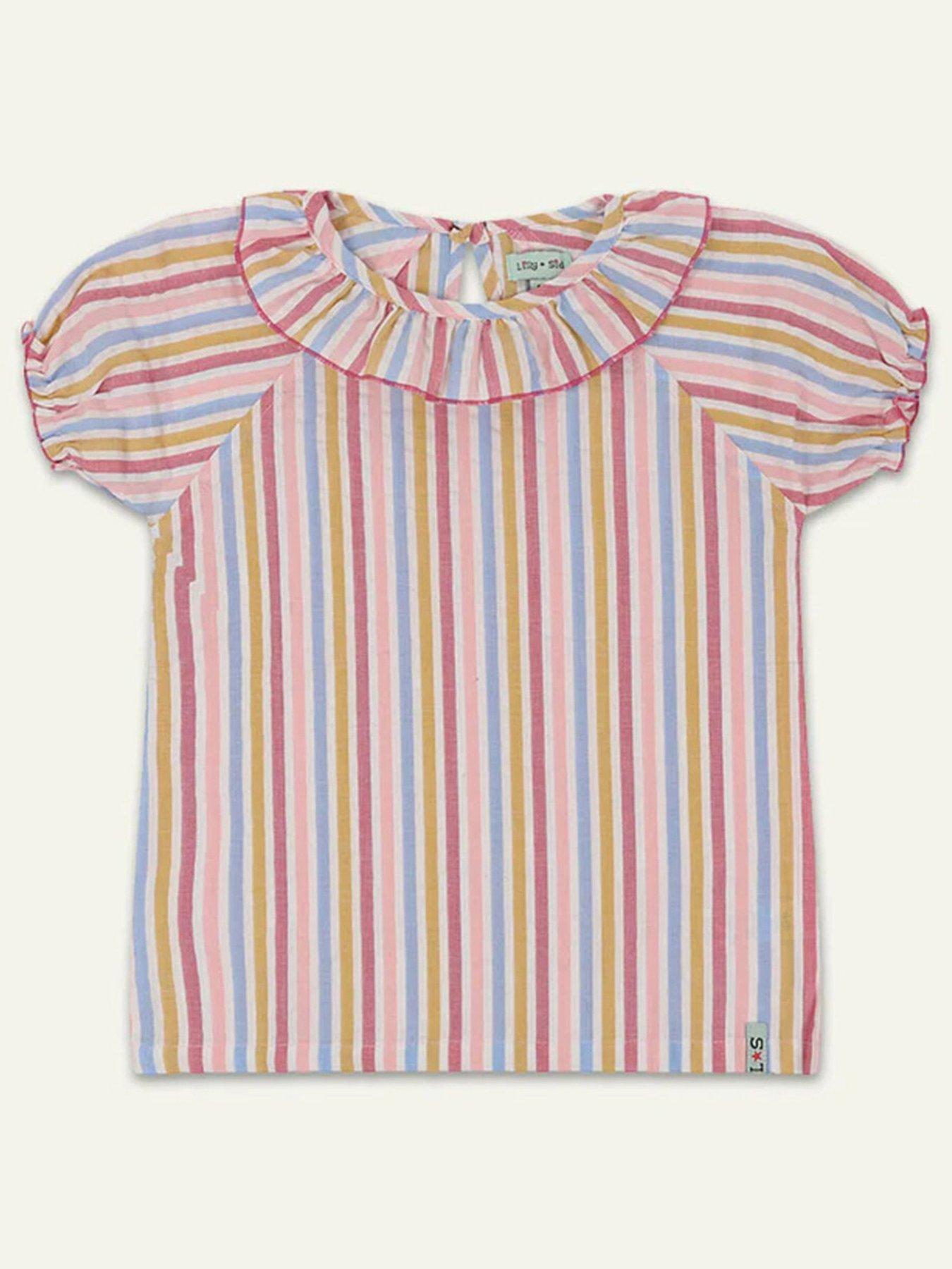 Lilly + Sid Girls Candy Stripe Top, Multi, Size 7-8 Years