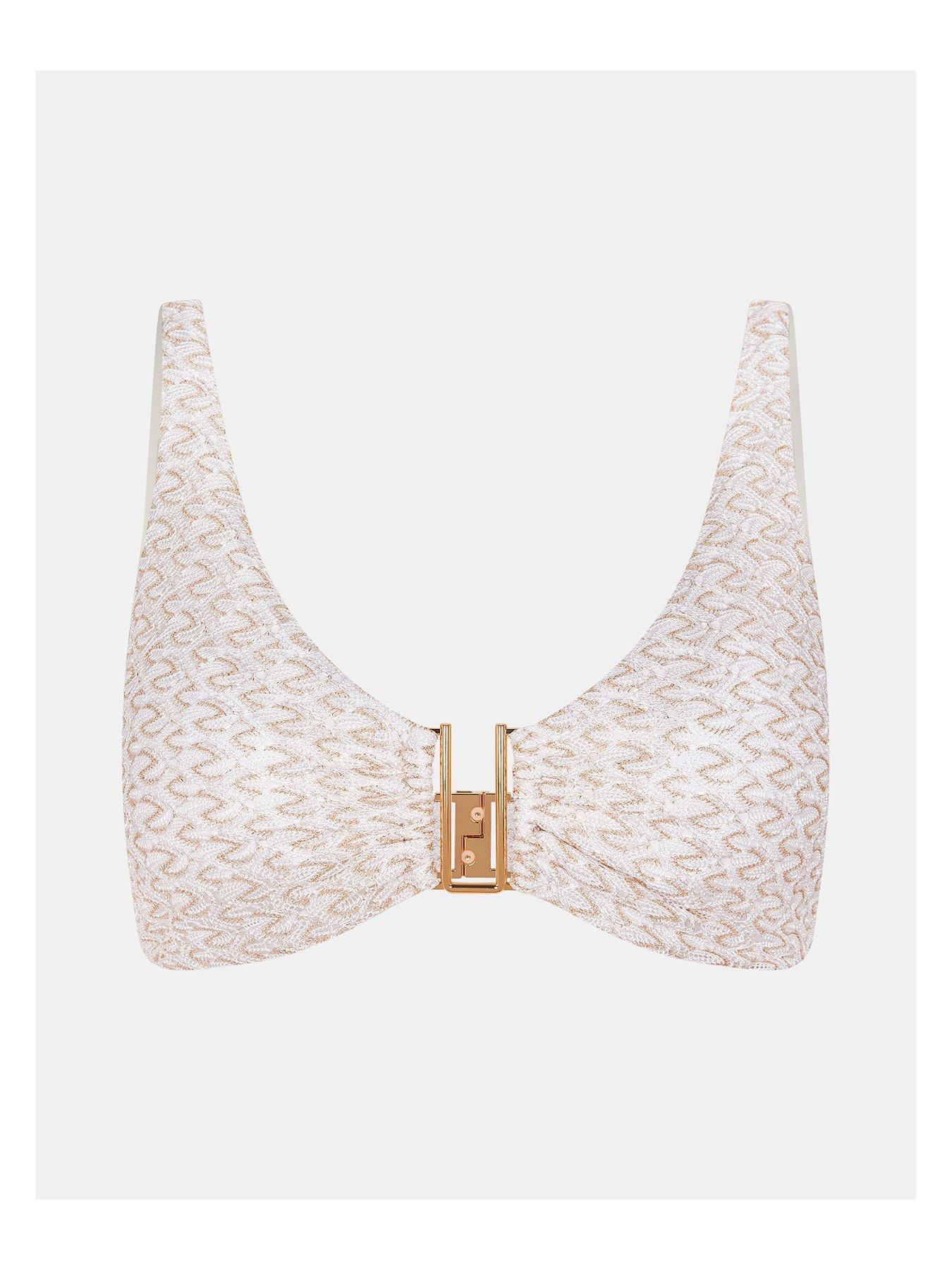 Image 3 of 4 of Accessorize Crochet Metal Detail Top - Gold