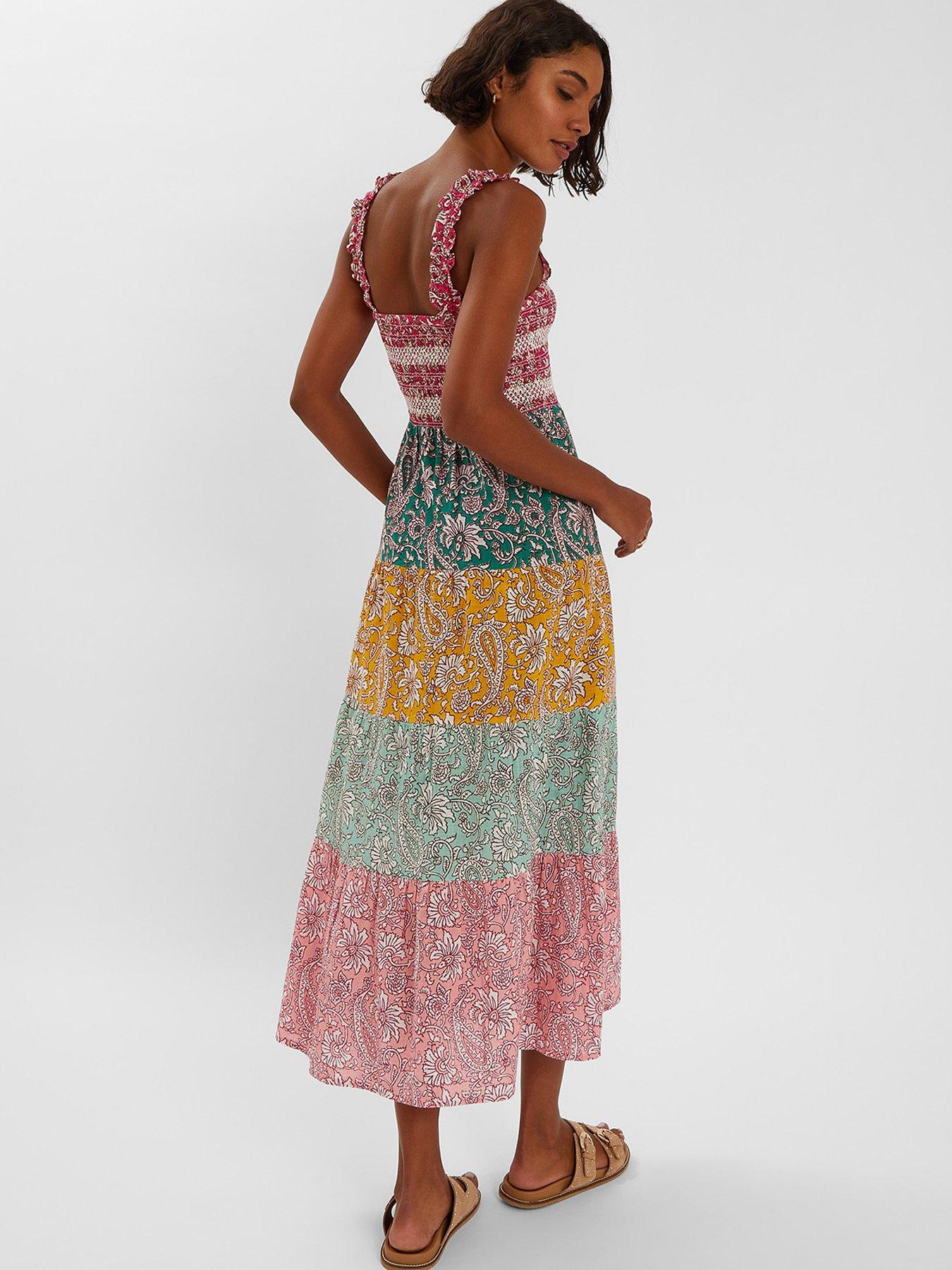 Image 2 of 4 of Accessorize Paisley Tiered Maxi Dress - Multi