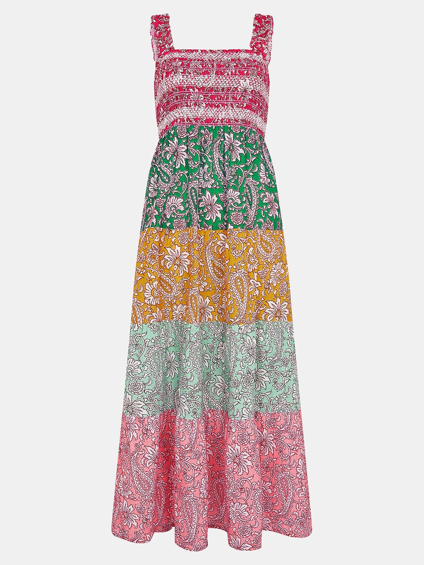 Image 3 of 4 of Accessorize Paisley Tiered Maxi Dress - Multi