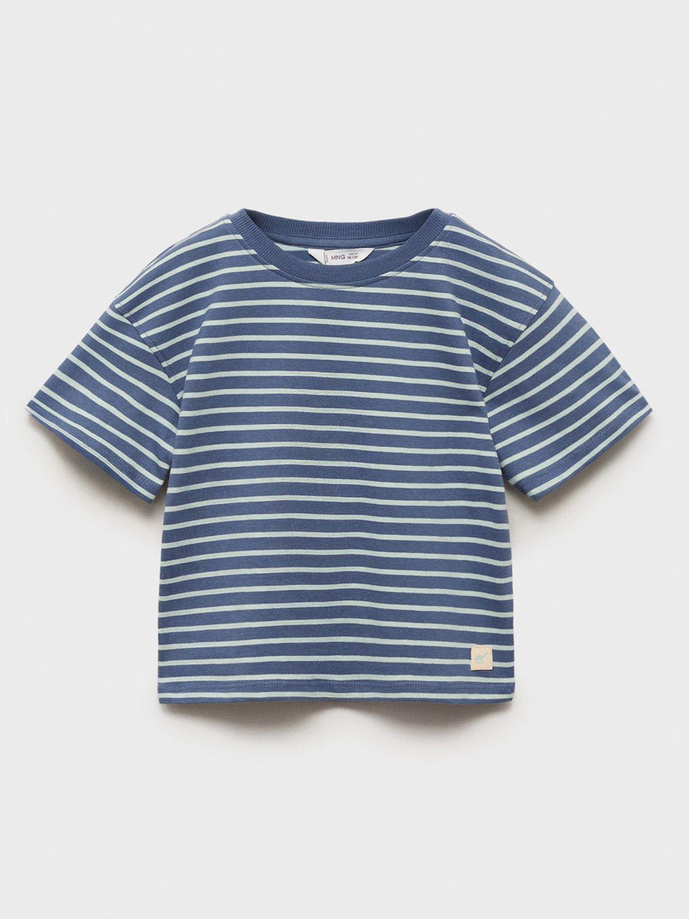 undefined Younger Boys Stripe Short Sleeve T-Shirt - Blue