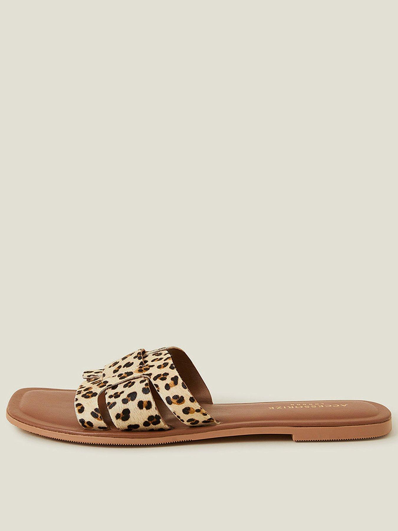 undefined Leopard Print Cut Out Sandals - Leopard