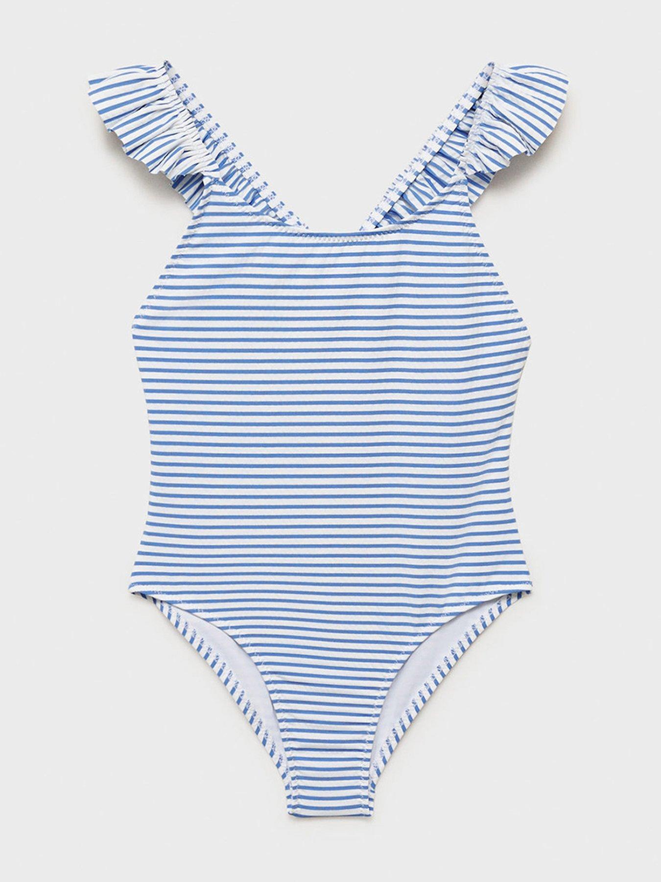 undefined Girls Striped Swimsuit - Blue