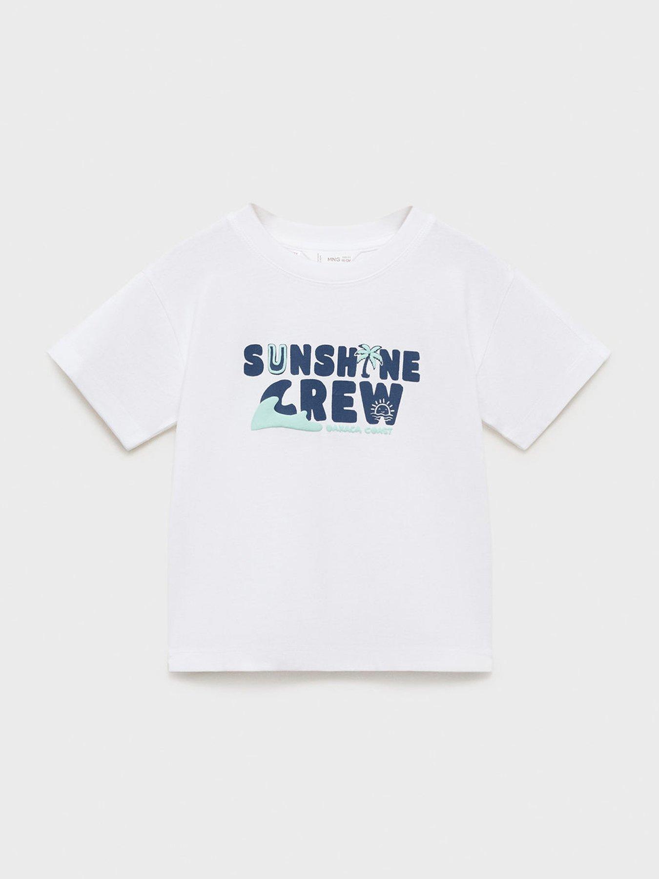 undefined Younger Boys Sunshine Crew Short Sleeve T-Shirt - Light Cream