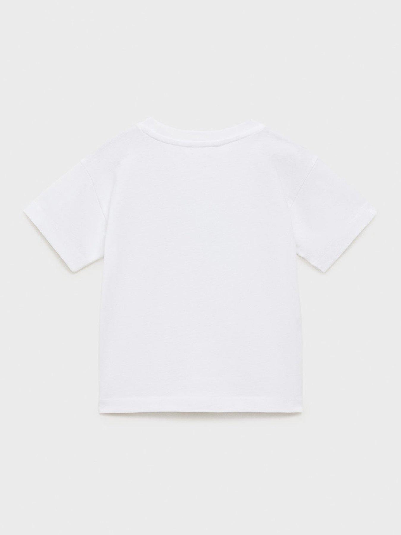 Image 2 of 4 of Mango Younger Boys Sunshine Crew Short Sleeve T-Shirt - Light Cream