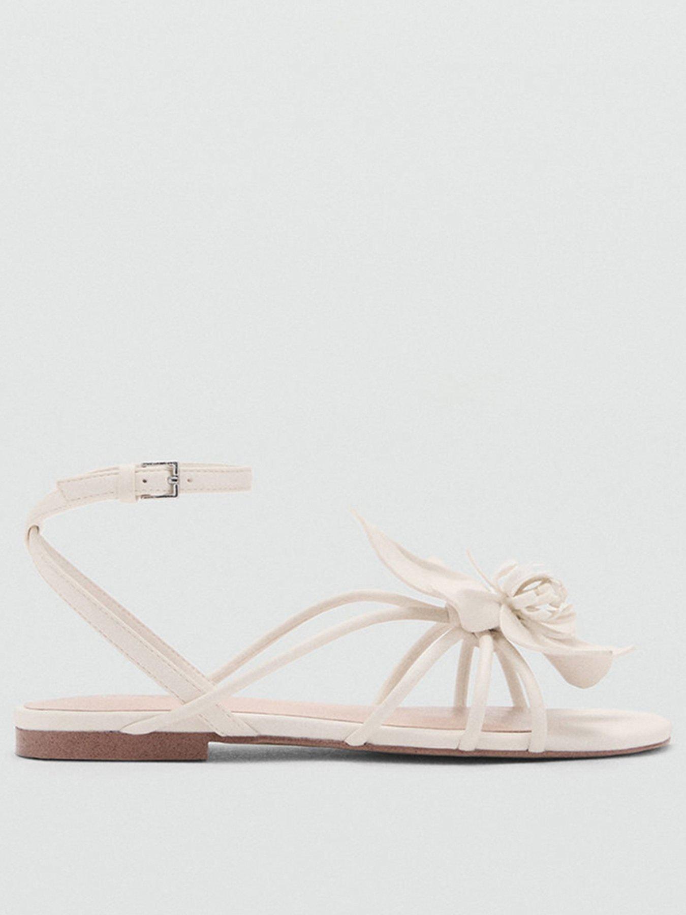 undefined Girls Flower Sandals - White