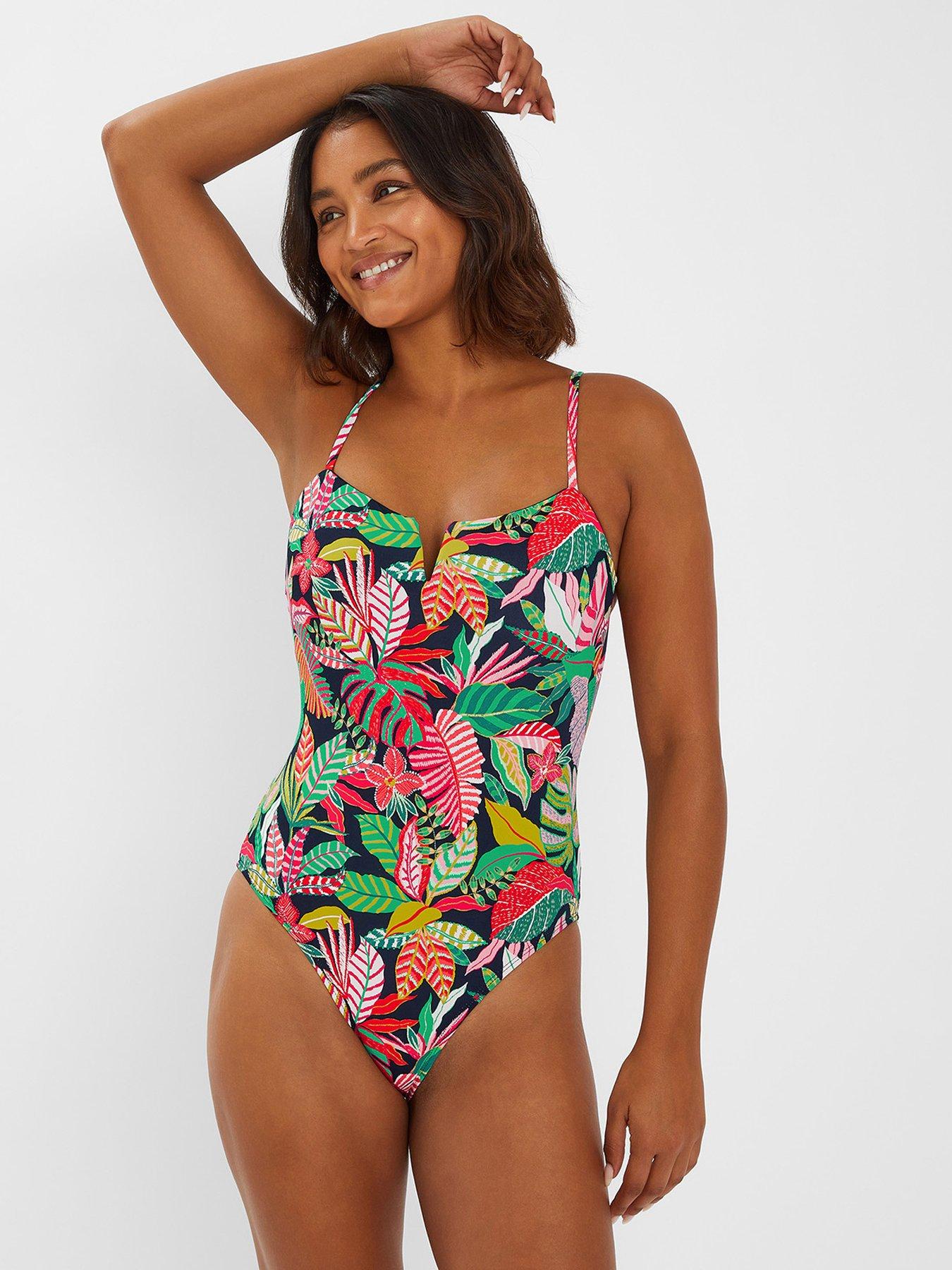 undefined Black Tropical V Insert Swimsuit - Black