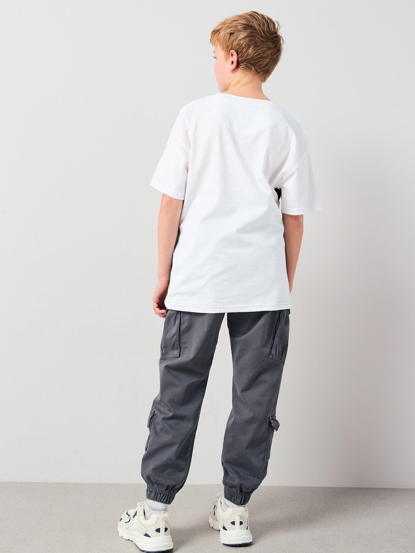Image 2 of 6 of V by Very Boys Short Sleeve Stripe T-shirt - Grey
