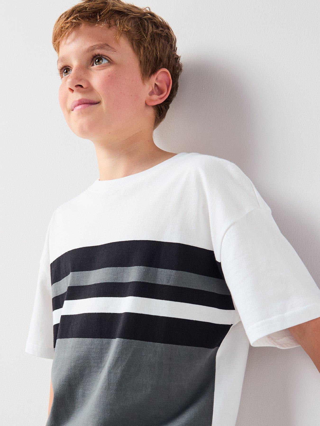 Image 4 of 6 of V by Very Boys Short Sleeve Stripe T-shirt - Grey