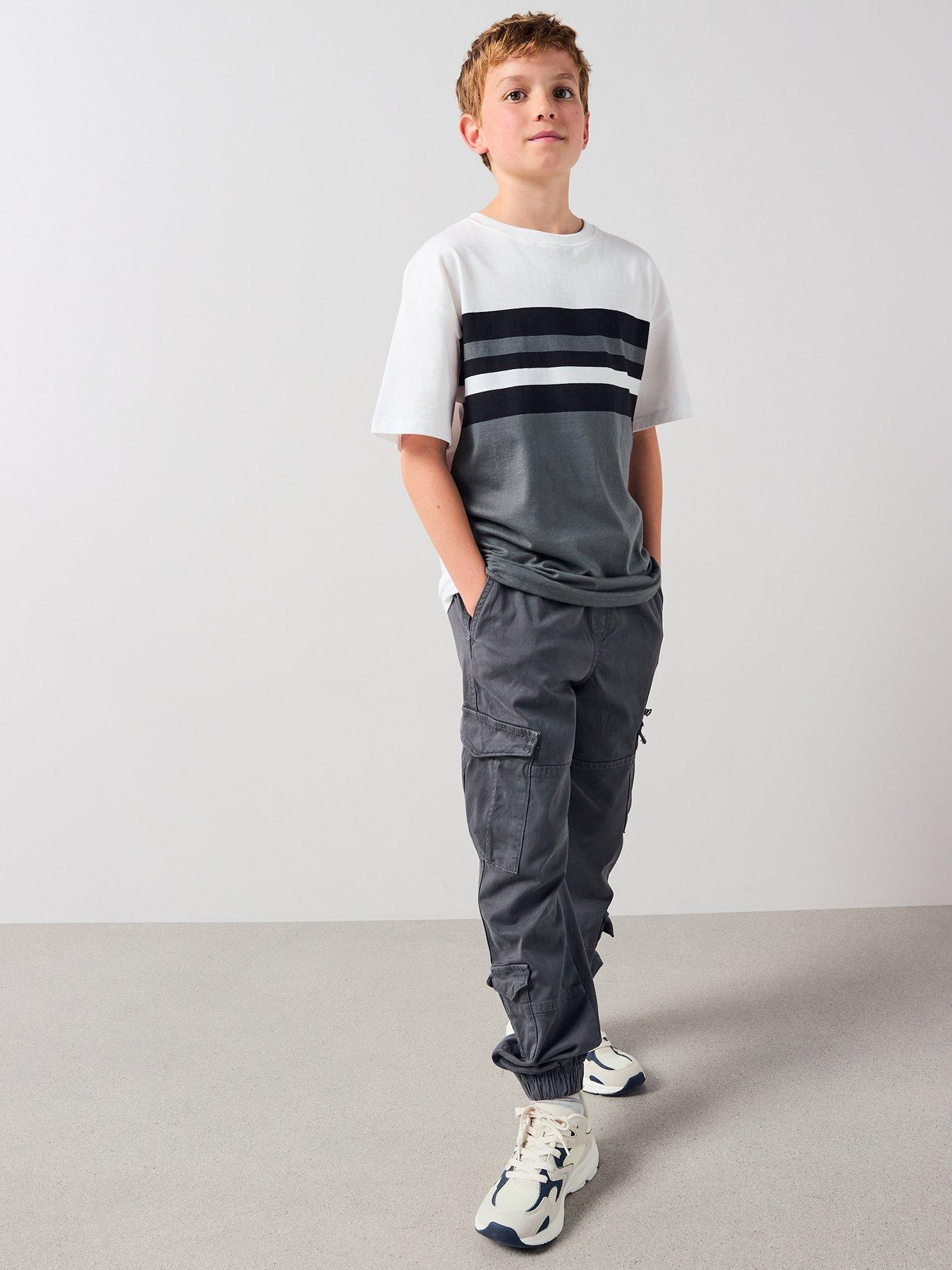 Image 5 of 6 of V by Very Boys Short Sleeve Stripe T-shirt - Grey