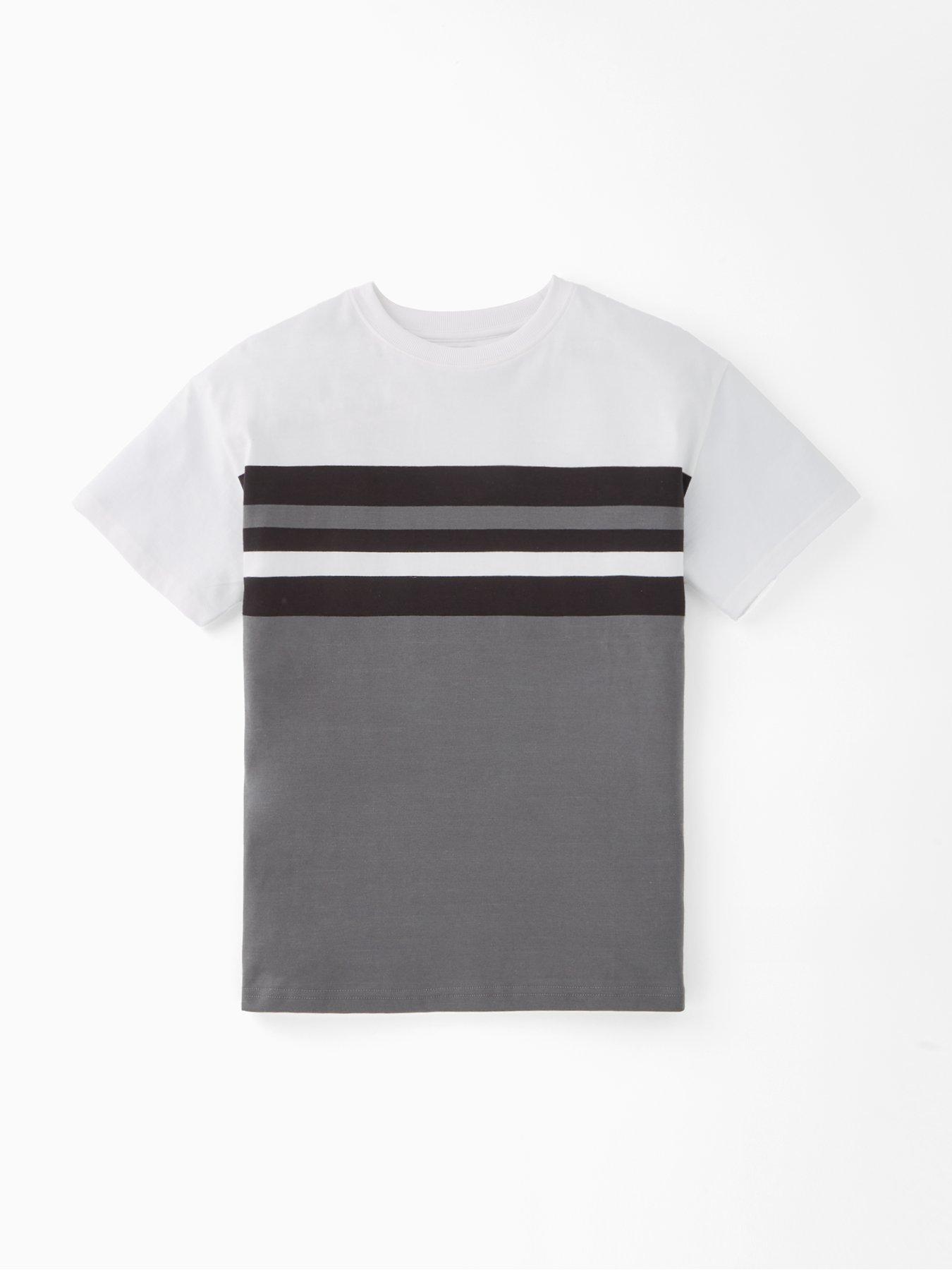 Image 6 of 6 of V by Very Boys Short Sleeve Stripe T-shirt - Grey