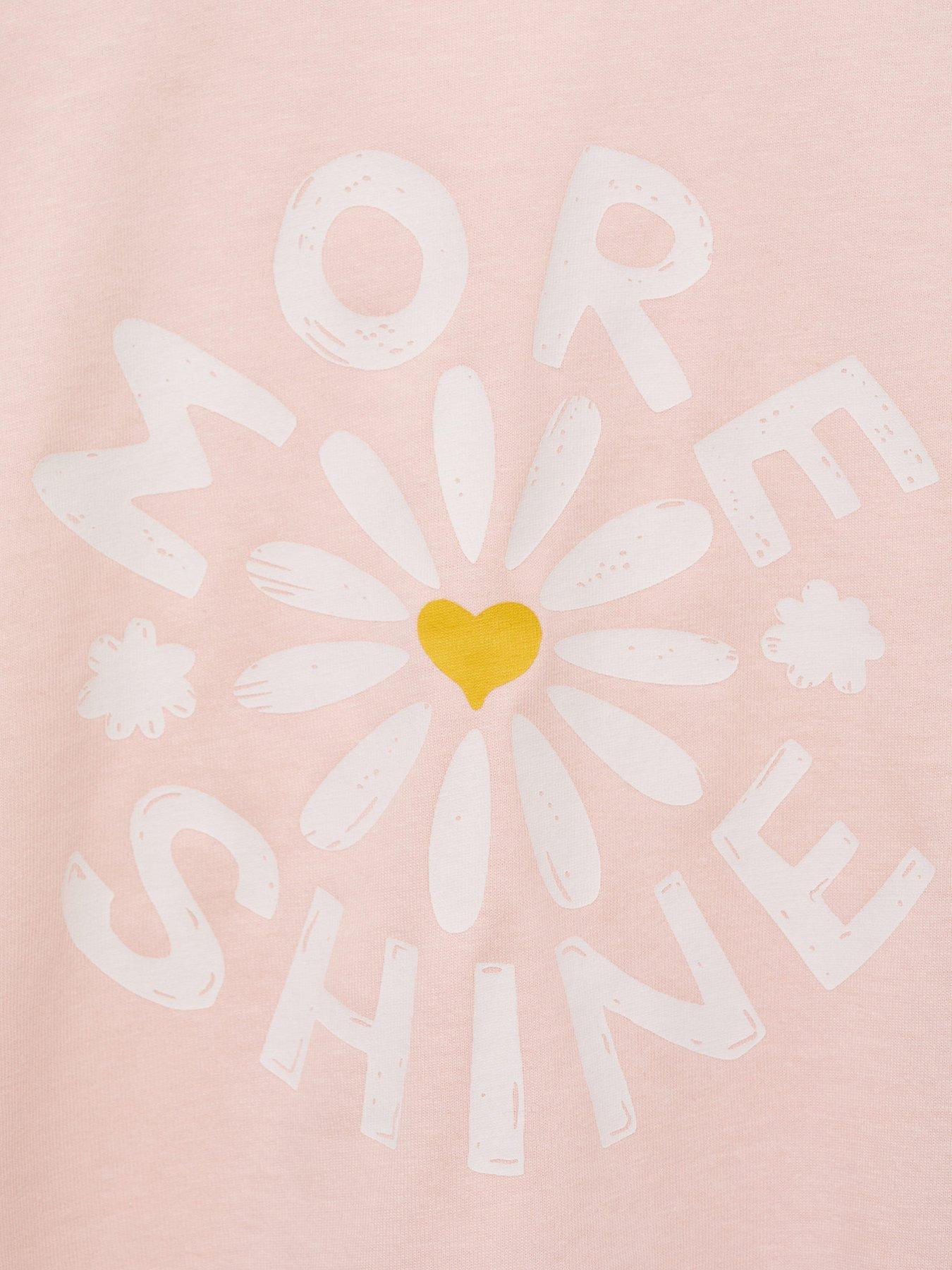 Image 3 of 4 of Mango Girls Back Print Cropped Short Sleeve Tshirt - Peach