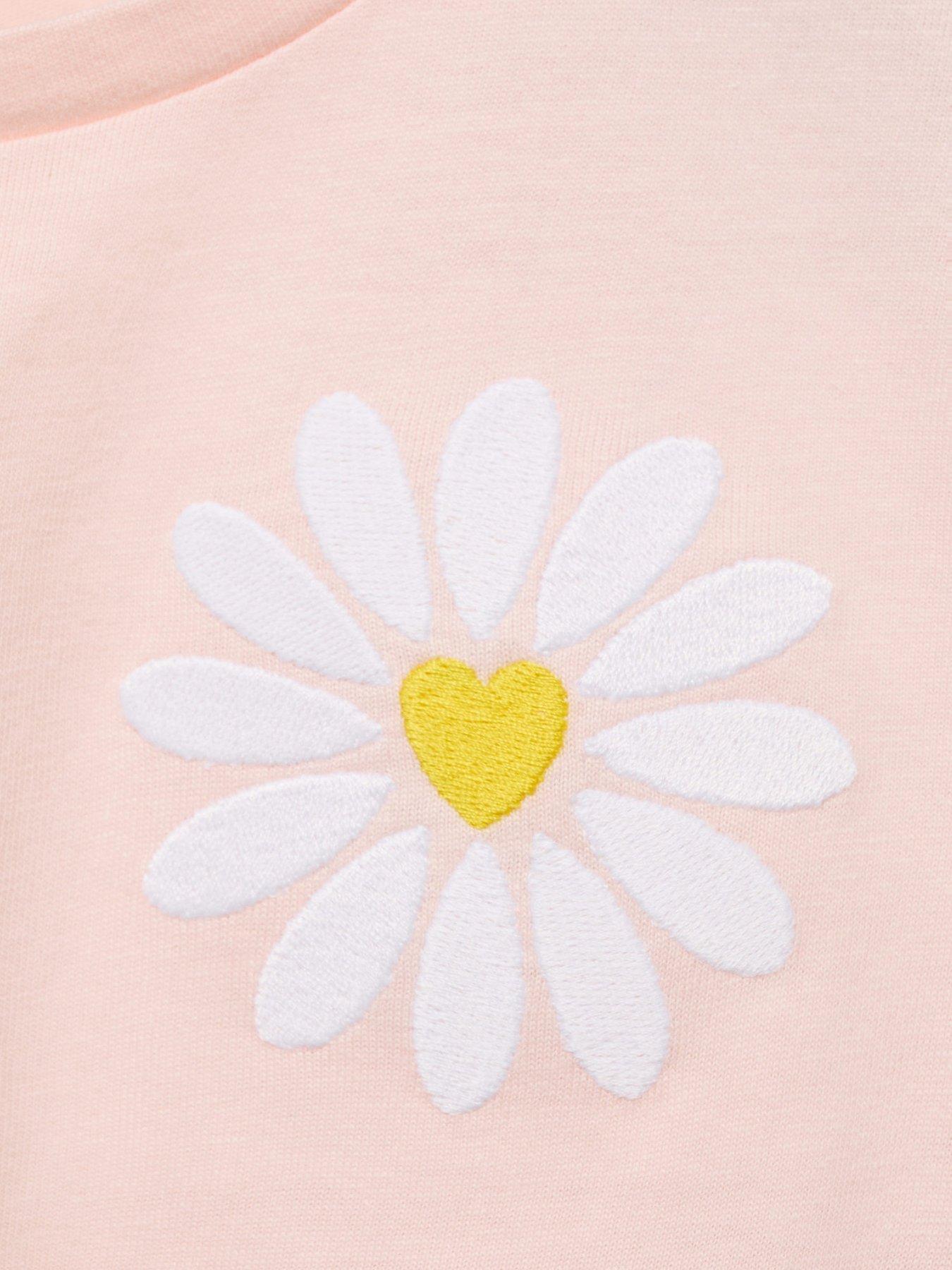Image 4 of 4 of Mango Girls Back Print Cropped Short Sleeve Tshirt - Peach