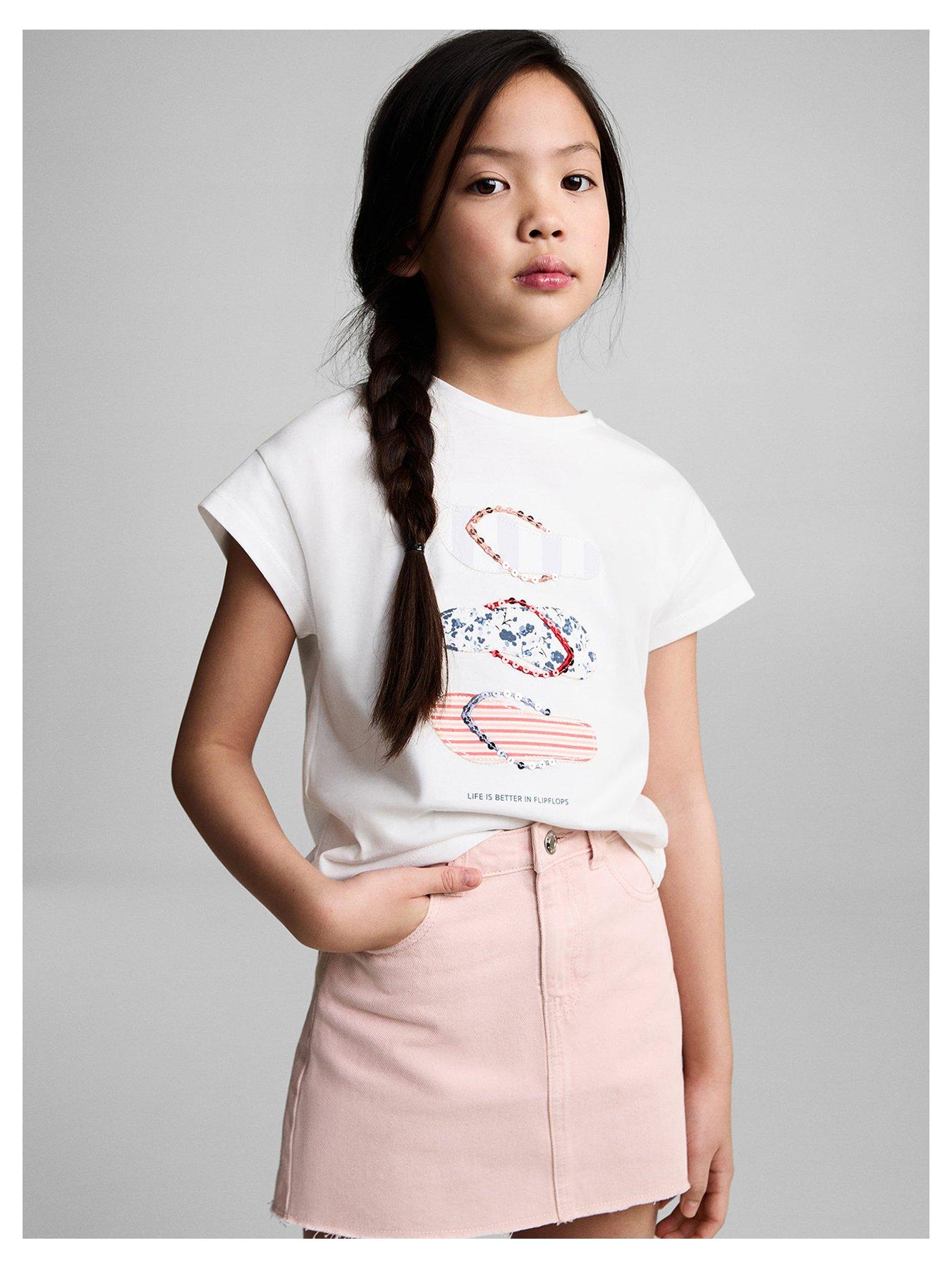 undefined Girls Sabina Co-Ord Denim Skirt - Pink