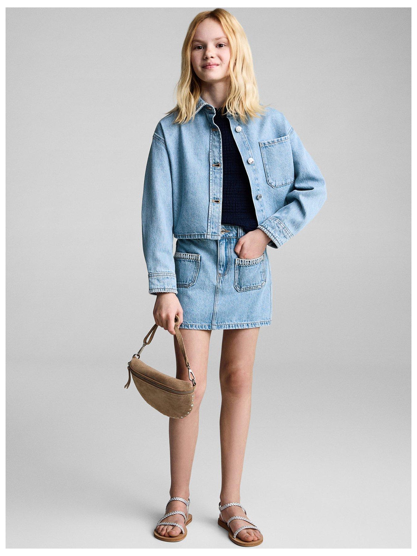 undefined Girls Bruna Co-Ord Denim Jacket - Blue