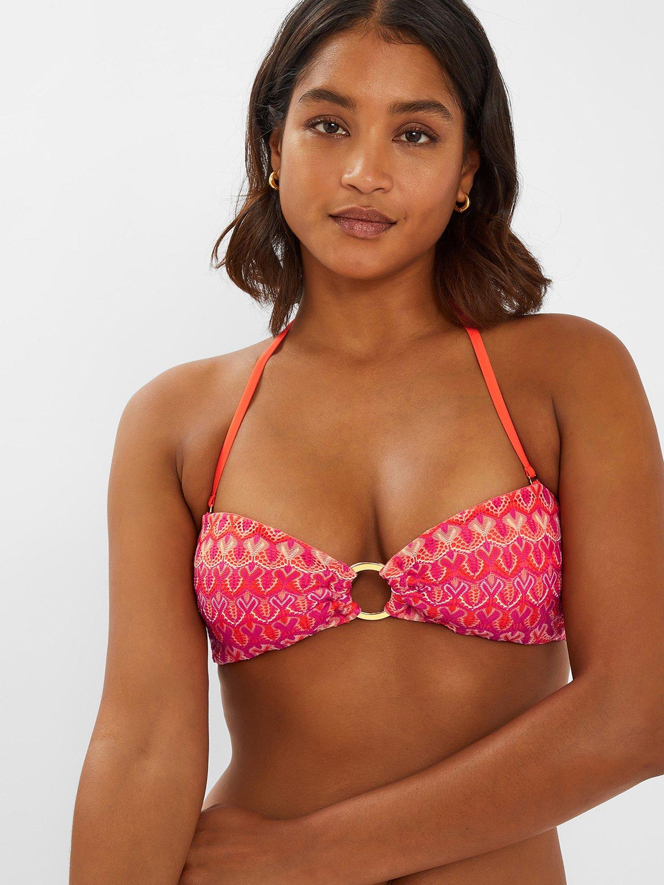 undefined Bright Crochet Bandeau Bikini Top - Brights - Multi