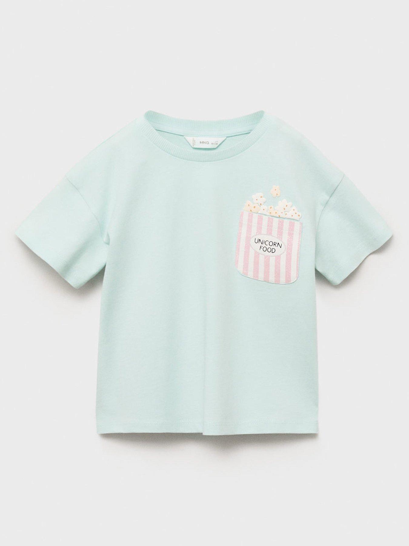 Mango Younger Girls Popcorn Short Sleeve Tshirt Blue Very