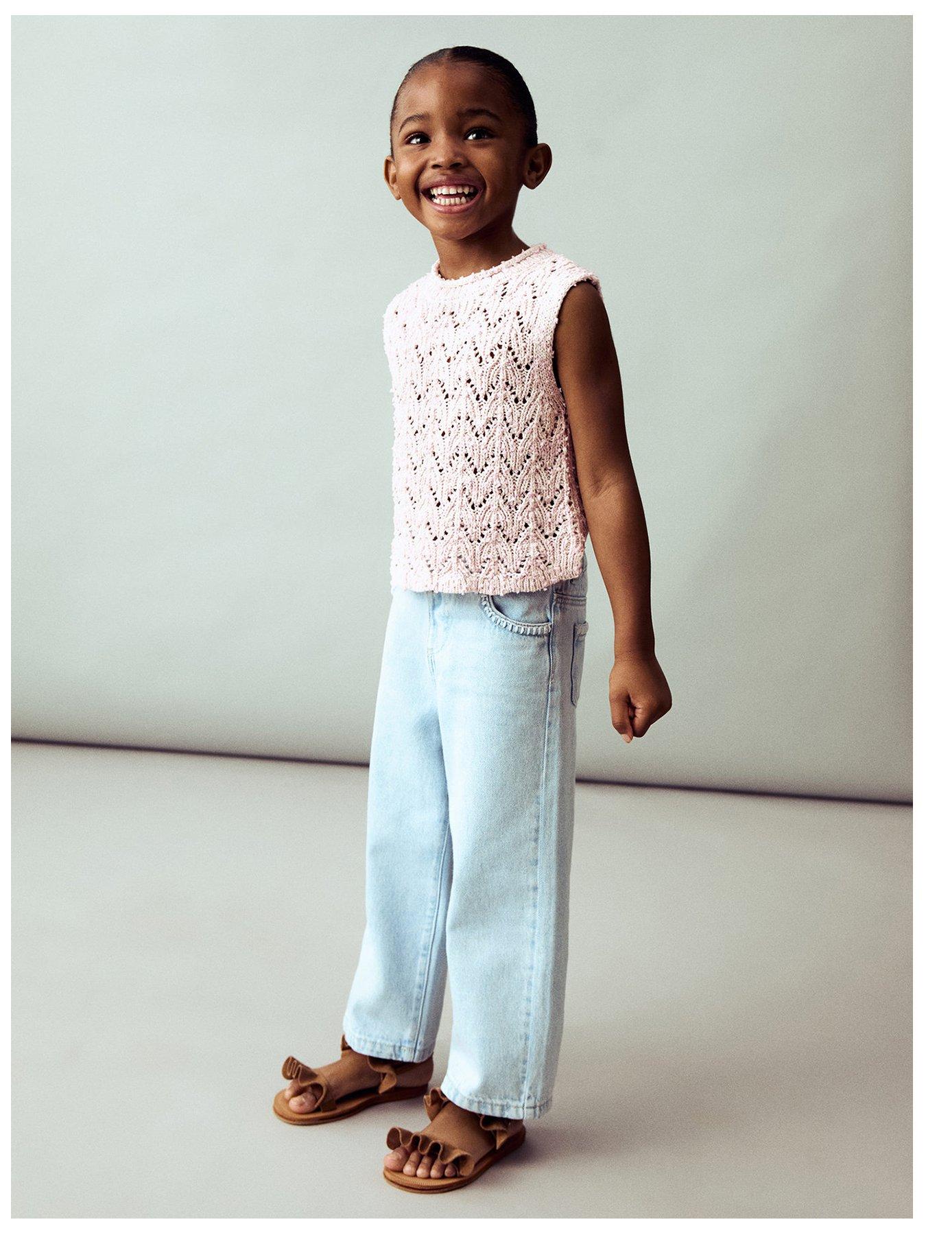 undefined Younger Girls Knitted Tank Top - Light Pink