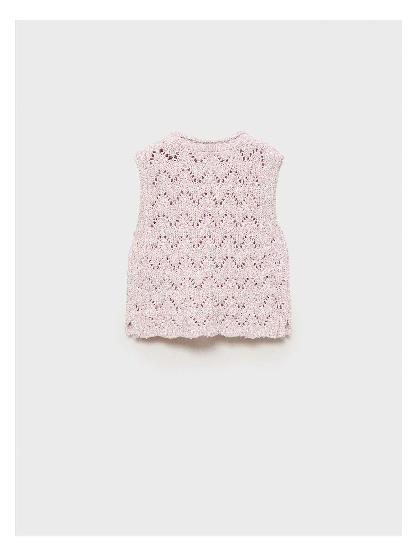 Image 3 of 5 of Mango Younger Girls Knitted Tank Top - Light Pink