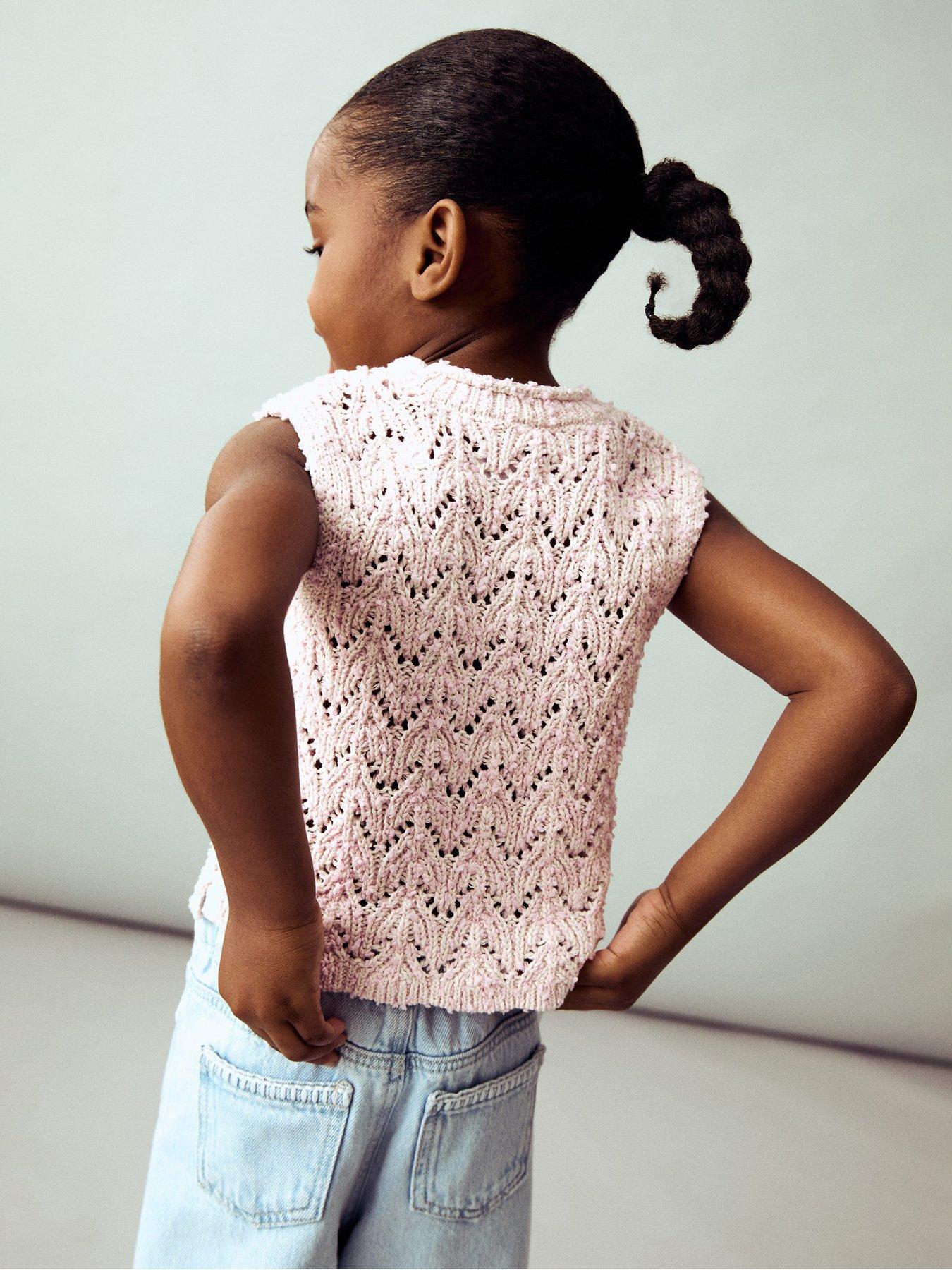Image 4 of 5 of Mango Younger Girls Knitted Tank Top - Light Pink
